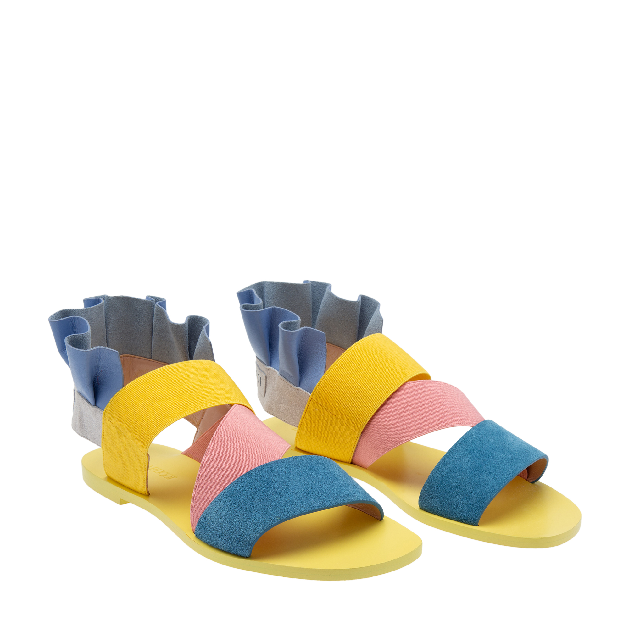 Suede and leather sandals, Pink