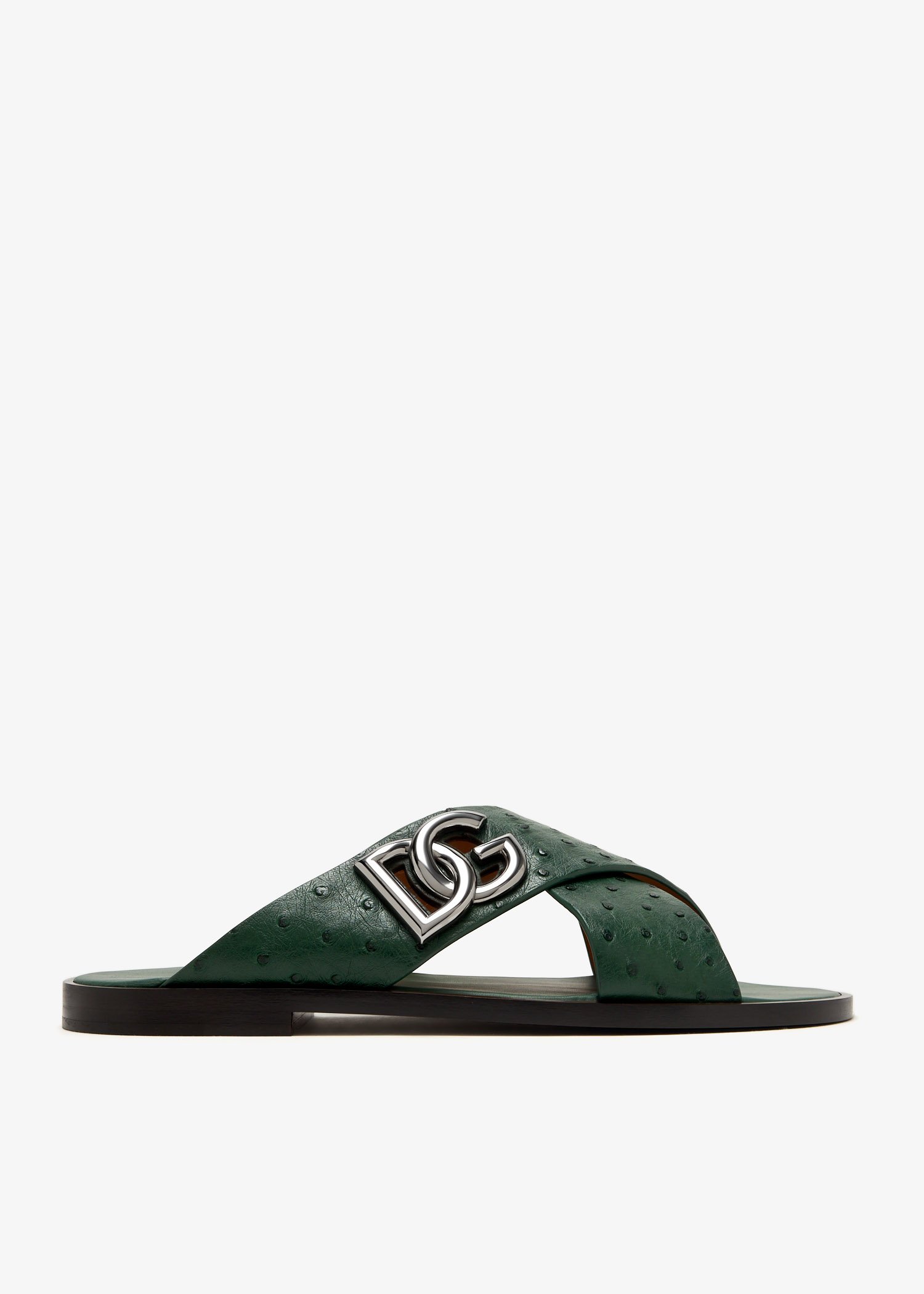 Ostrich leather sandals, Green
Ostrich leather sandals, Green
