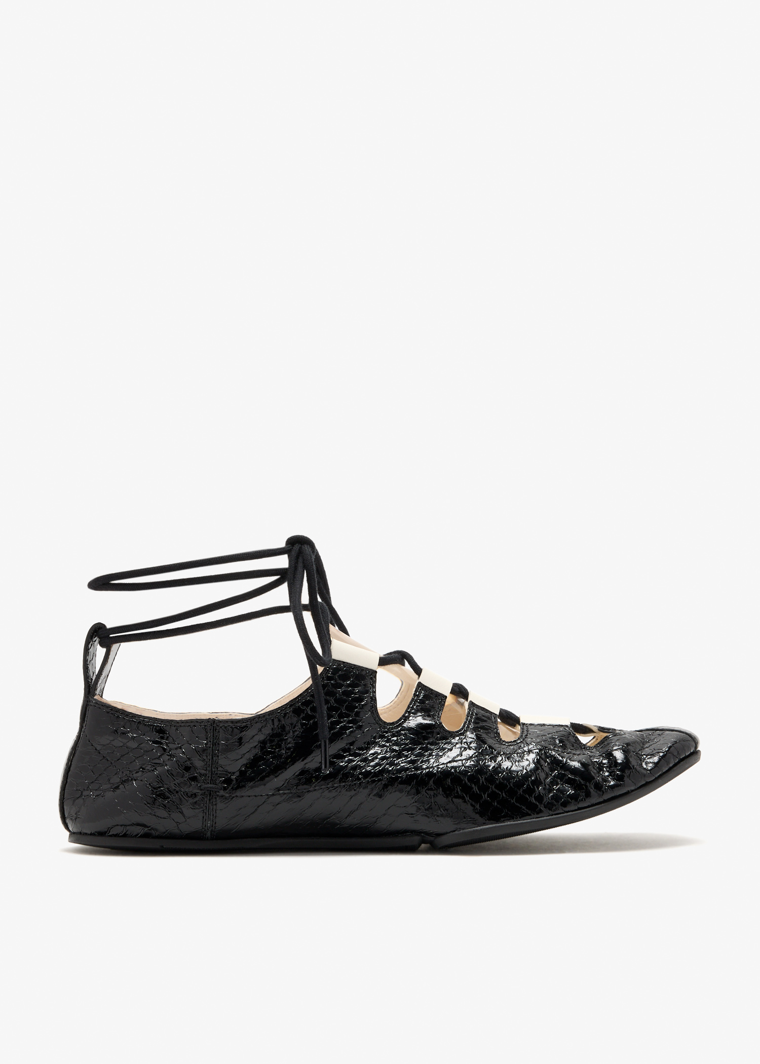 Fold laced ballerinas, Black
Fold laced ballerinas, Black