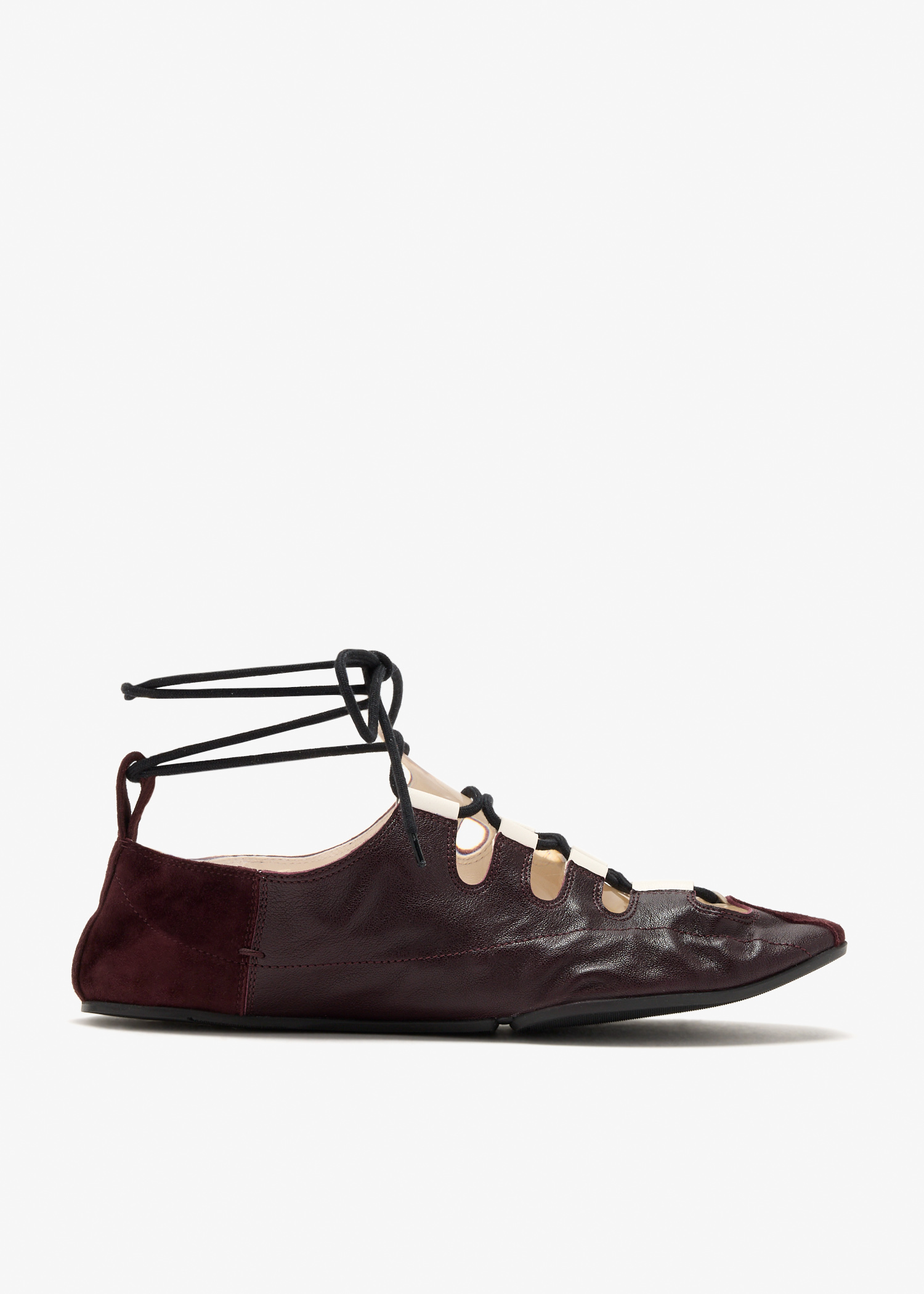 Fold laced ballerinas, Burgundy
Fold laced ballerinas, Burgundy