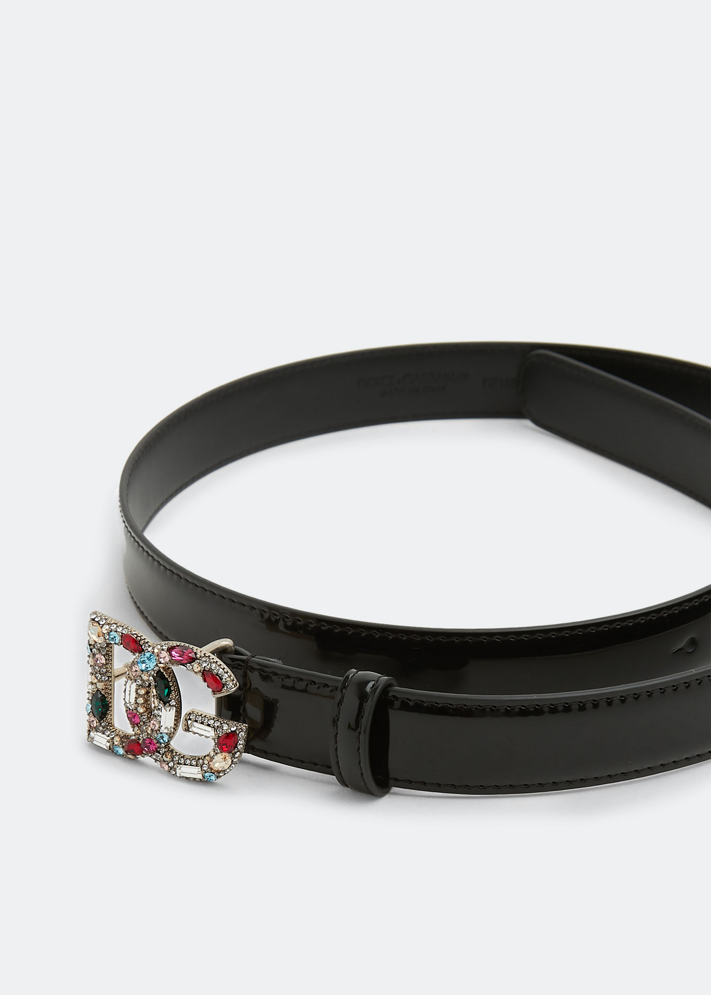 DG crystal logo belt, Black