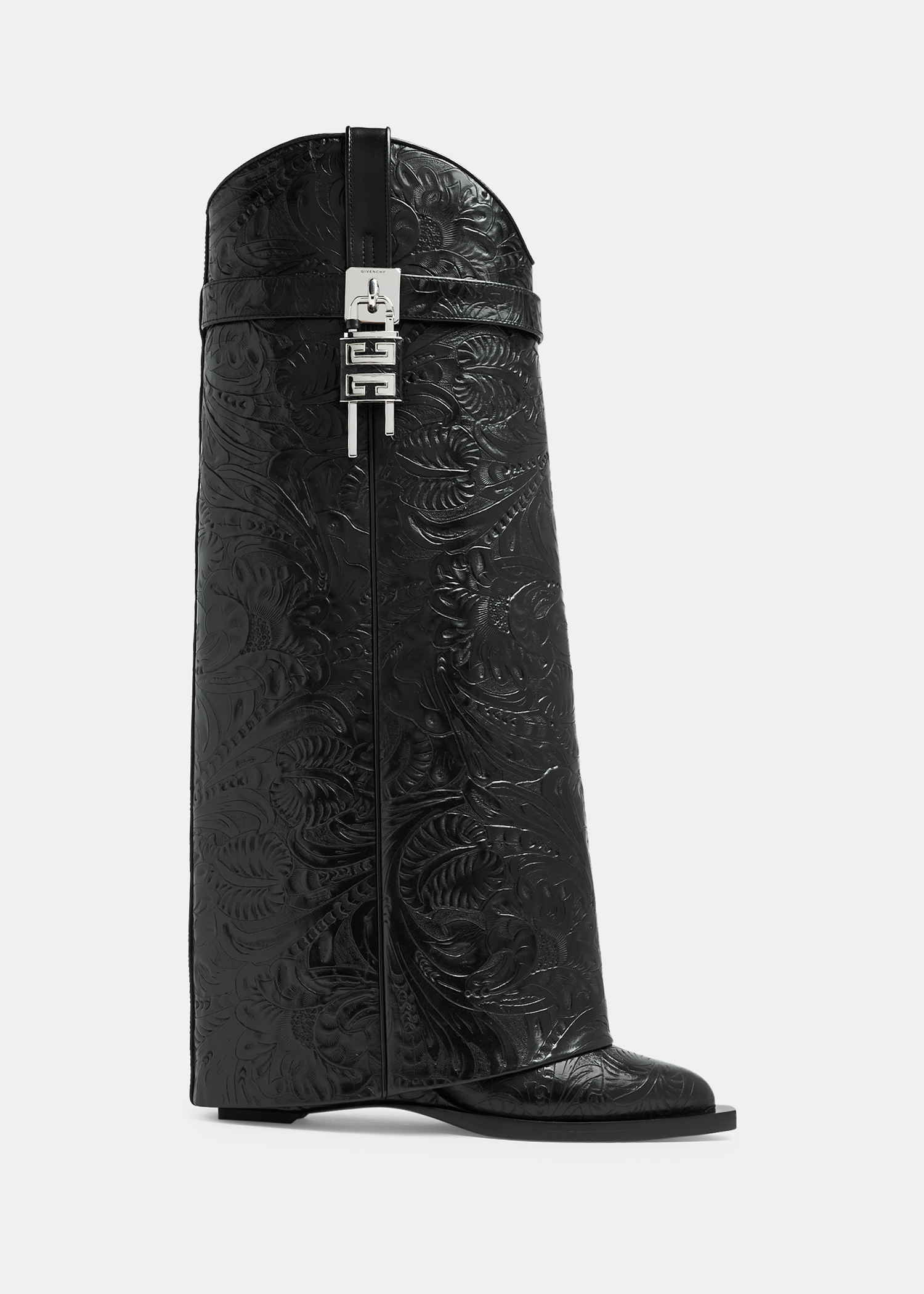 Shark Lock Cowboy boots, Black