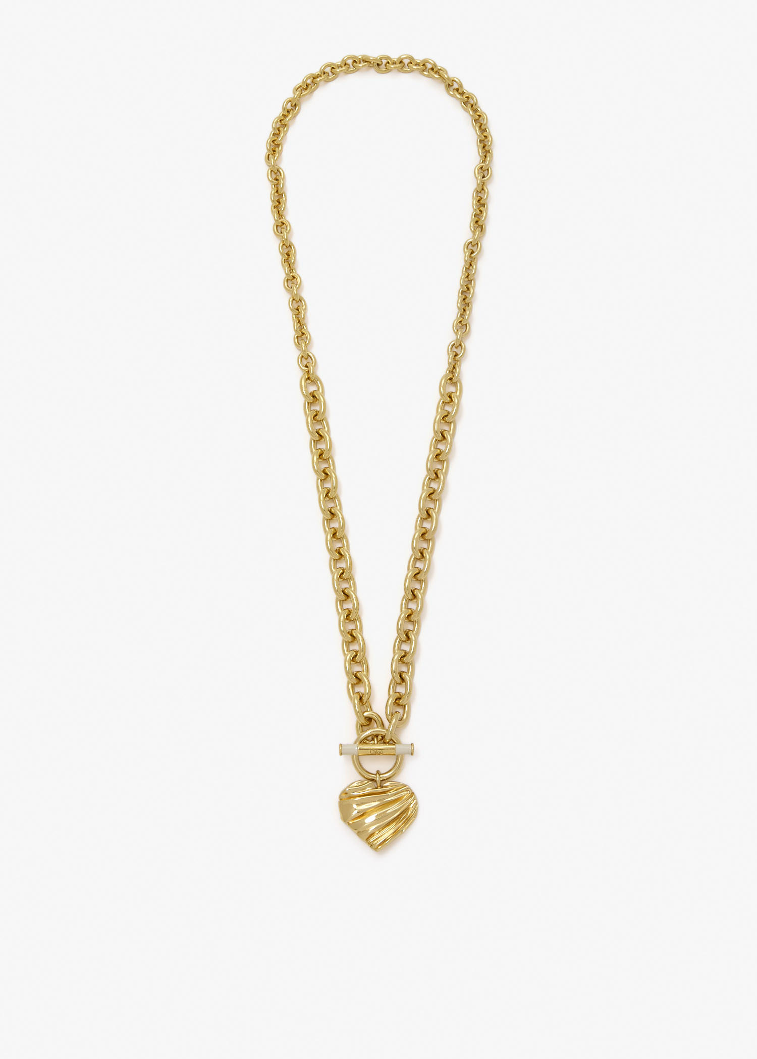 Pleated heart necklace, Gold
Pleated heart necklace, Gold