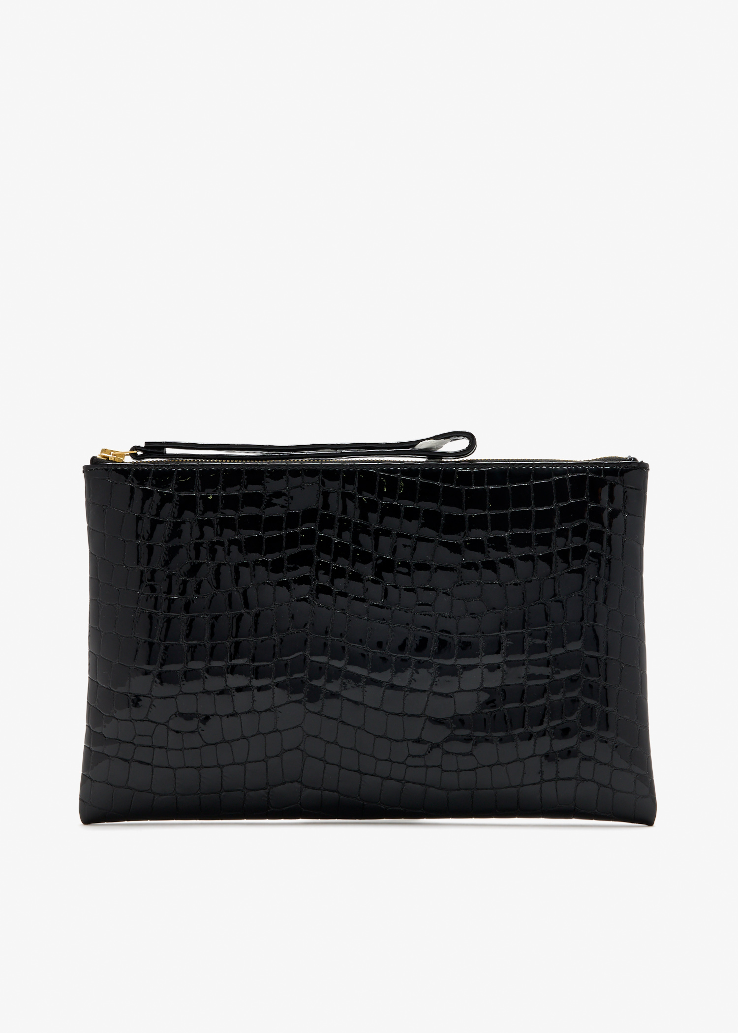 Crocodile-printed clutch, Black
Crocodile-printed clutch, Black