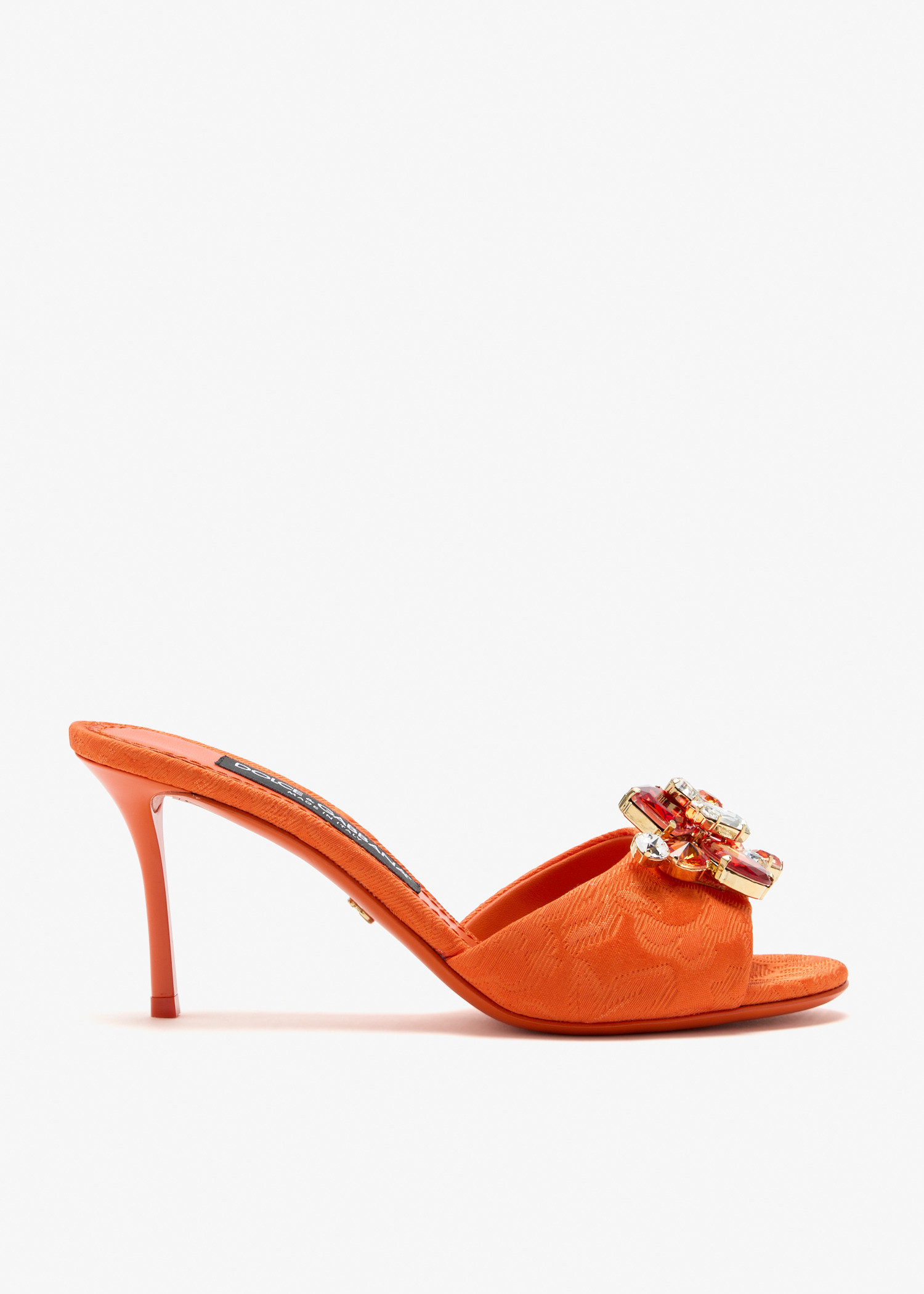 Embroidered brocade mules, Orange
Embroidered brocade mules, Orange