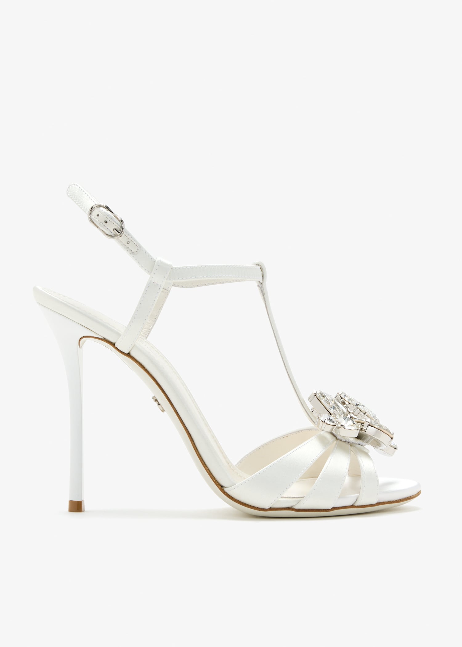 Crystal satin sandals, White
Crystal satin sandals, White