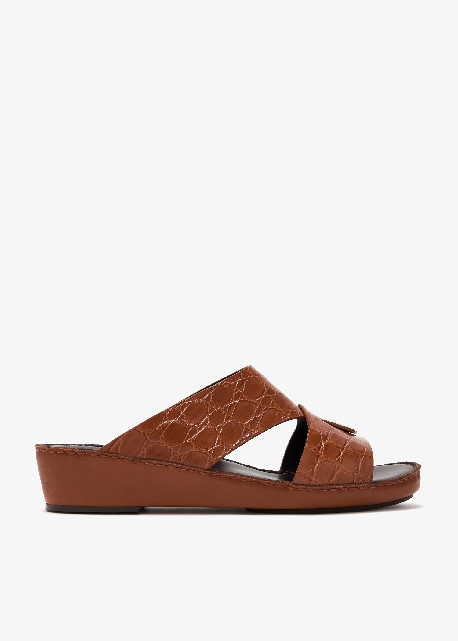 Piega Cucire crocodile leather sandals, Brown
Piega Cucire crocodile leather sandals, Brown