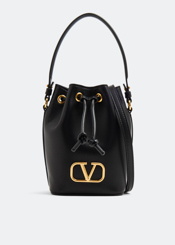 Valentino Garavani Vlogo Signature Mini Bucket Bag For Women Black In