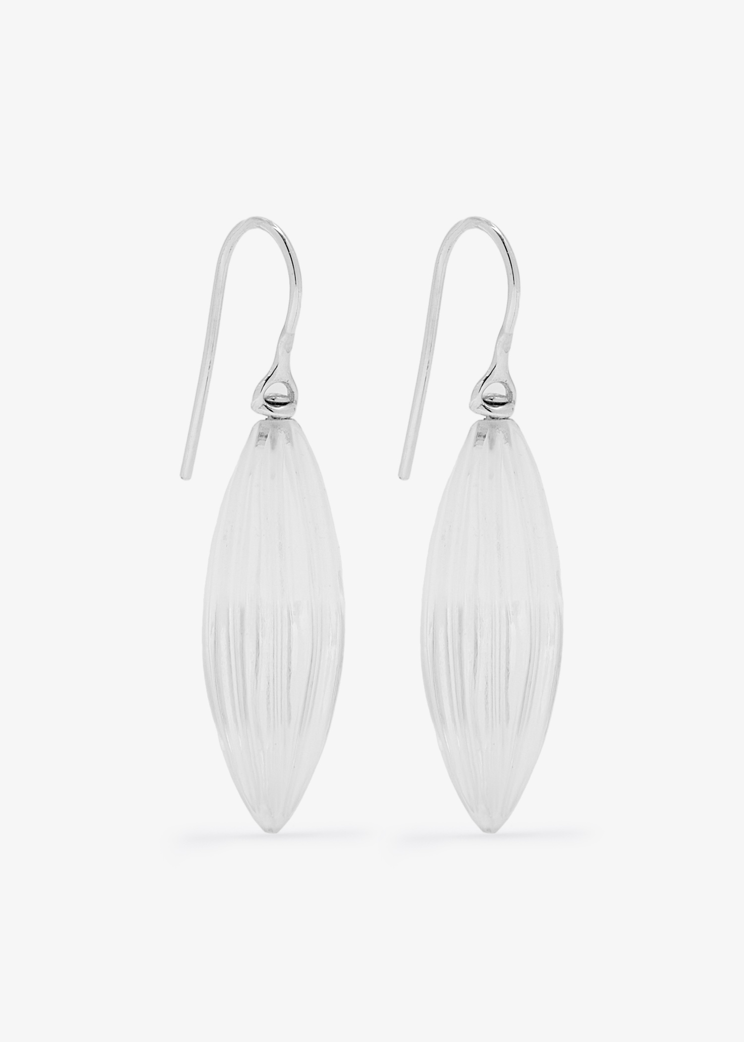 Large elongated ridge earrings, Silver
Large elongated ridge earrings, Silver