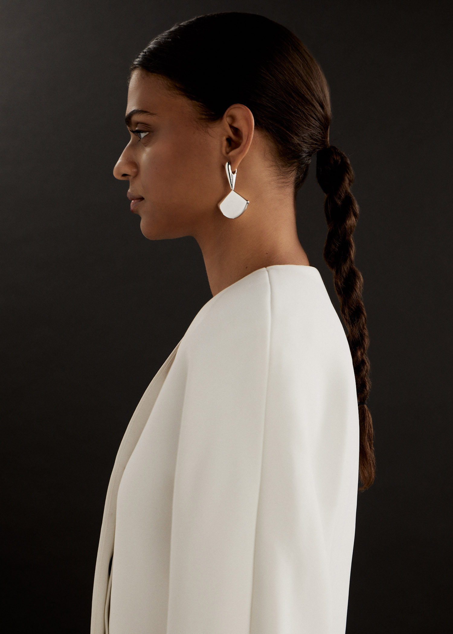 Large Fan drop earrings, Silver
Large Fan drop earrings, Silver