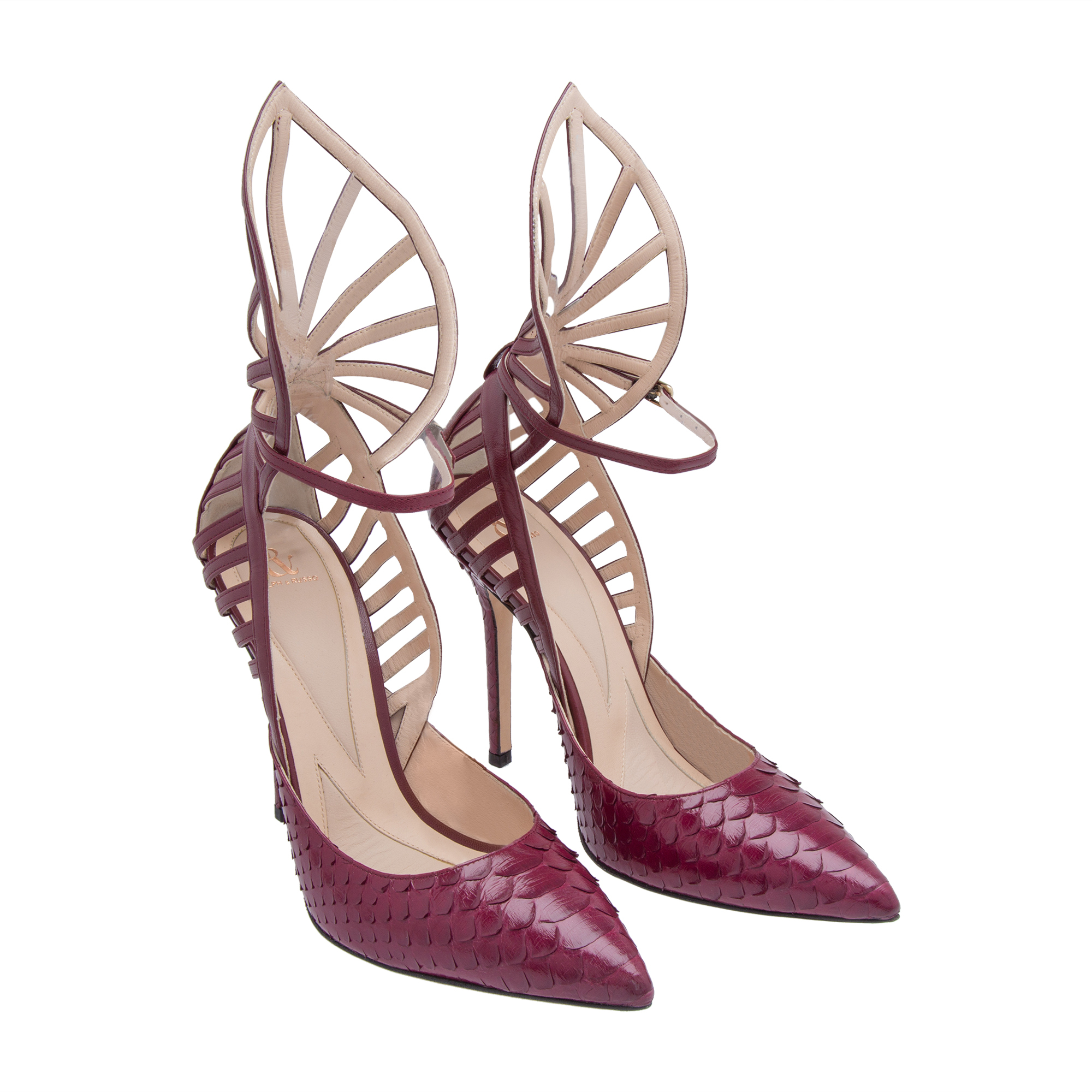 Fan python pumps, Red