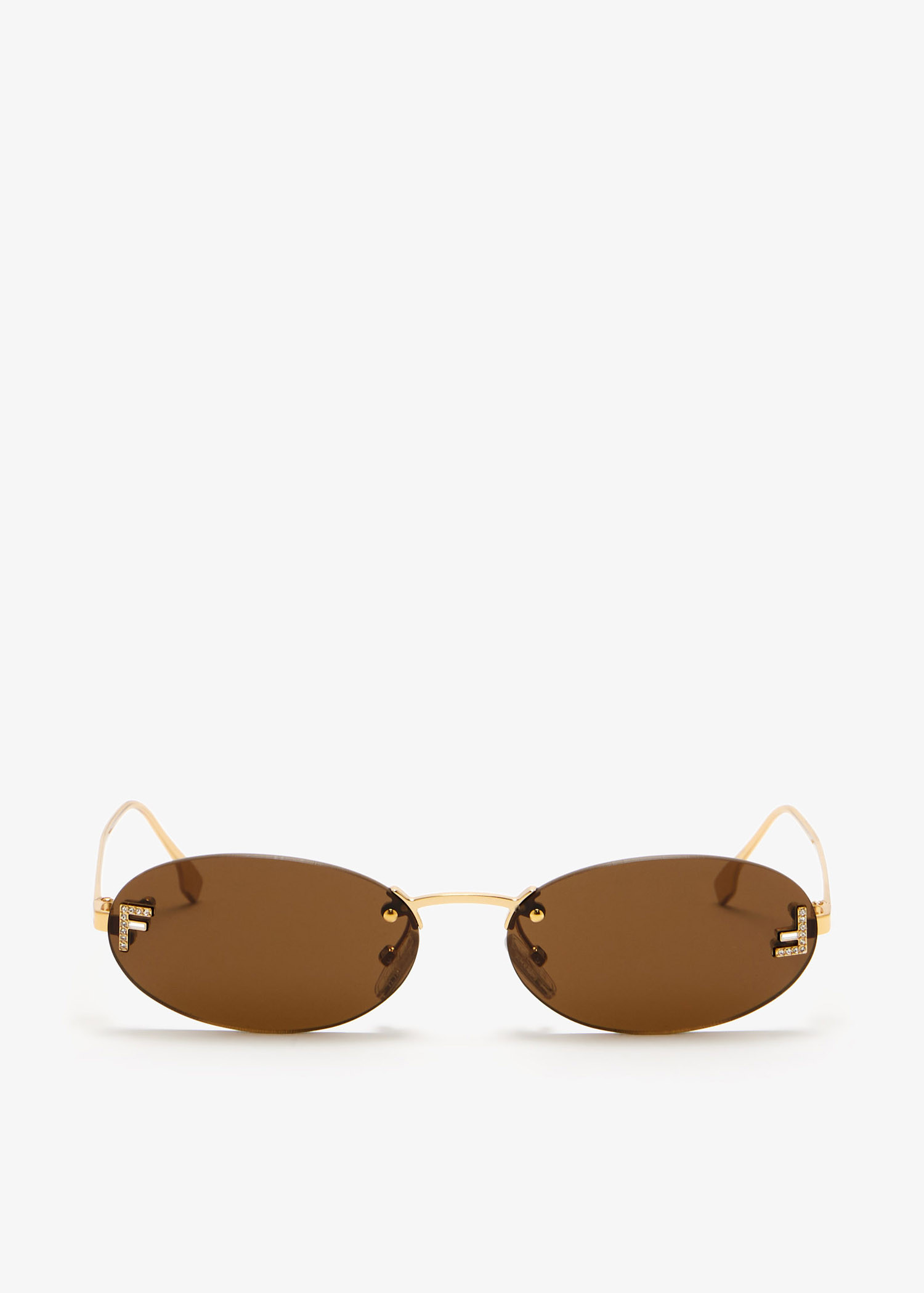 Fendi First Crystal oval sunglasses, Gold
Fendi First Crystal oval sunglasses, Gold