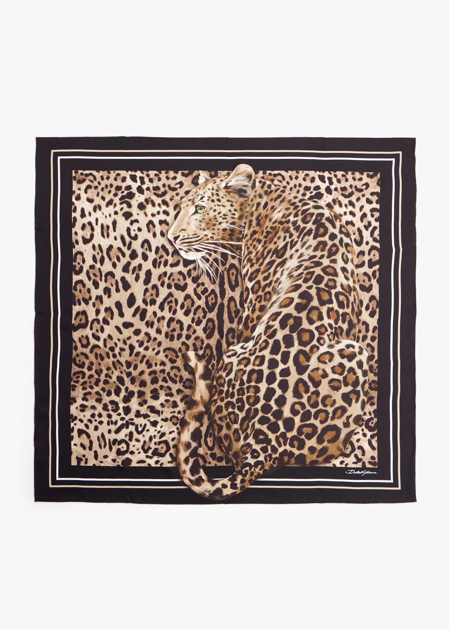 Leopard-print silk twill foulard, Printed
Leopard-print silk twill foulard, Printed