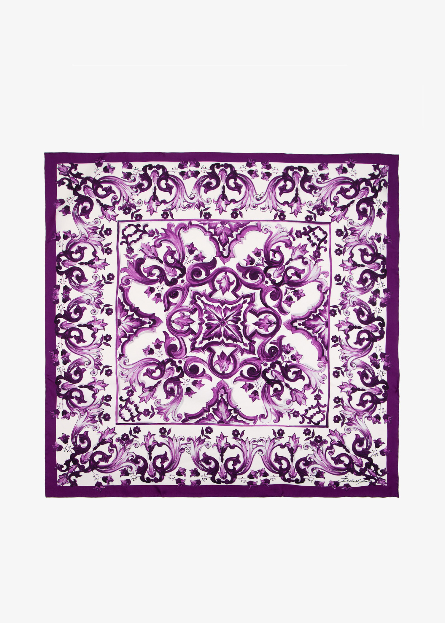 Maiolica-print silk twill foulard, Printed
Maiolica-print silk twill foulard, Printed