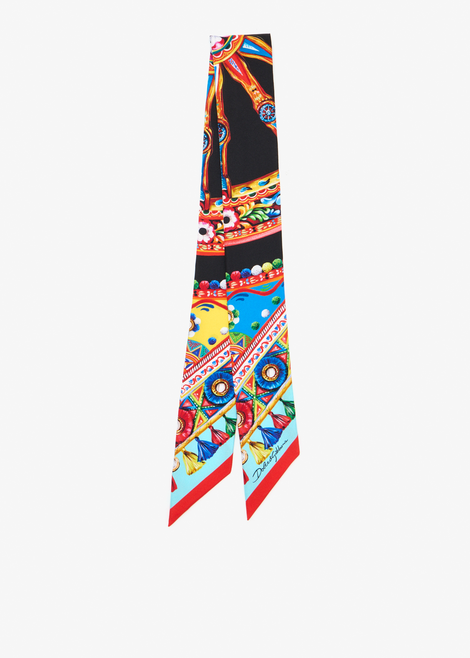 Carretto-print silk twill bandeau, Multicolored
Carretto-print silk twill bandeau, Multicolored