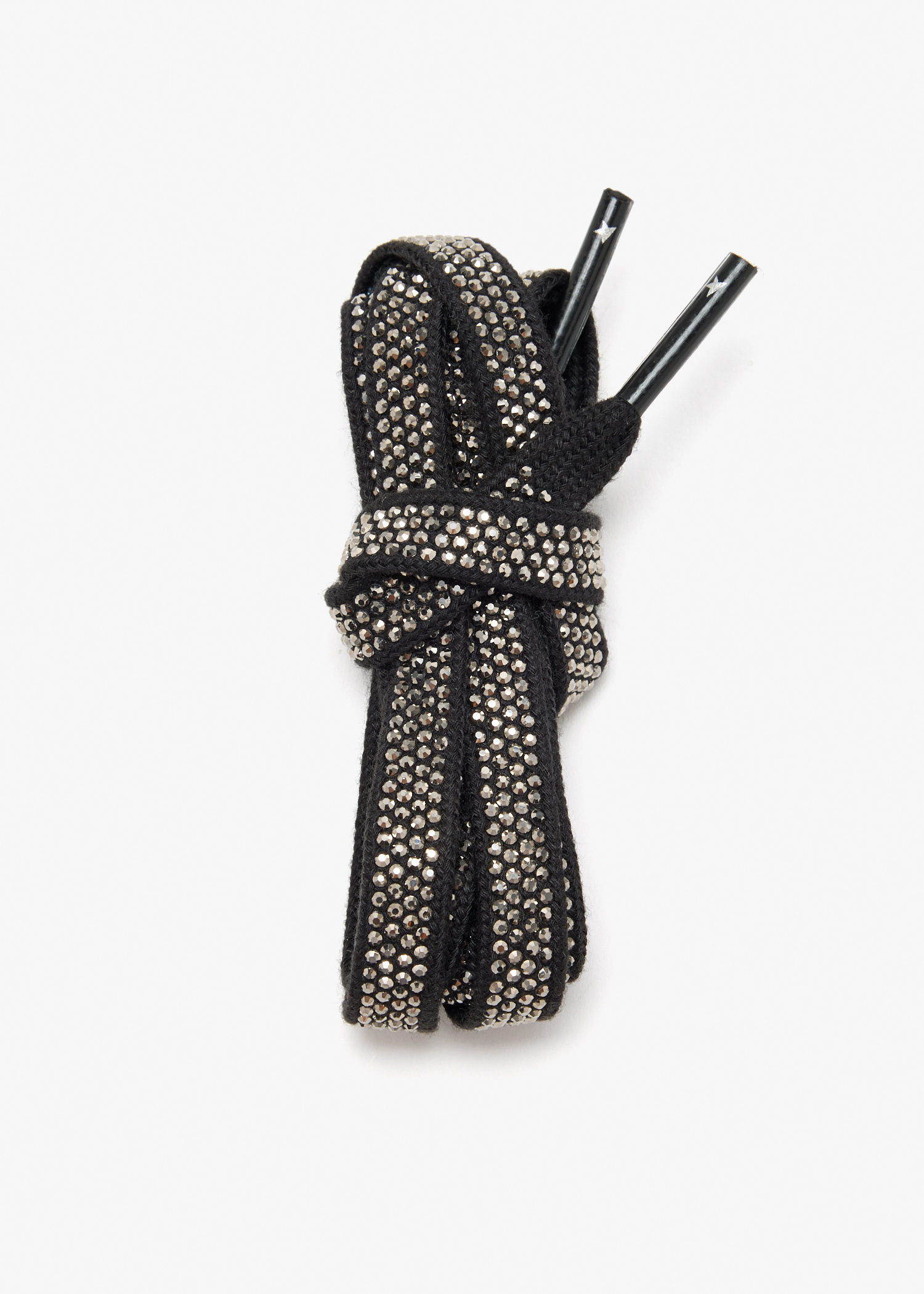 Crystal-embellished cotton laces, Black
Crystal-embellished cotton laces, Black