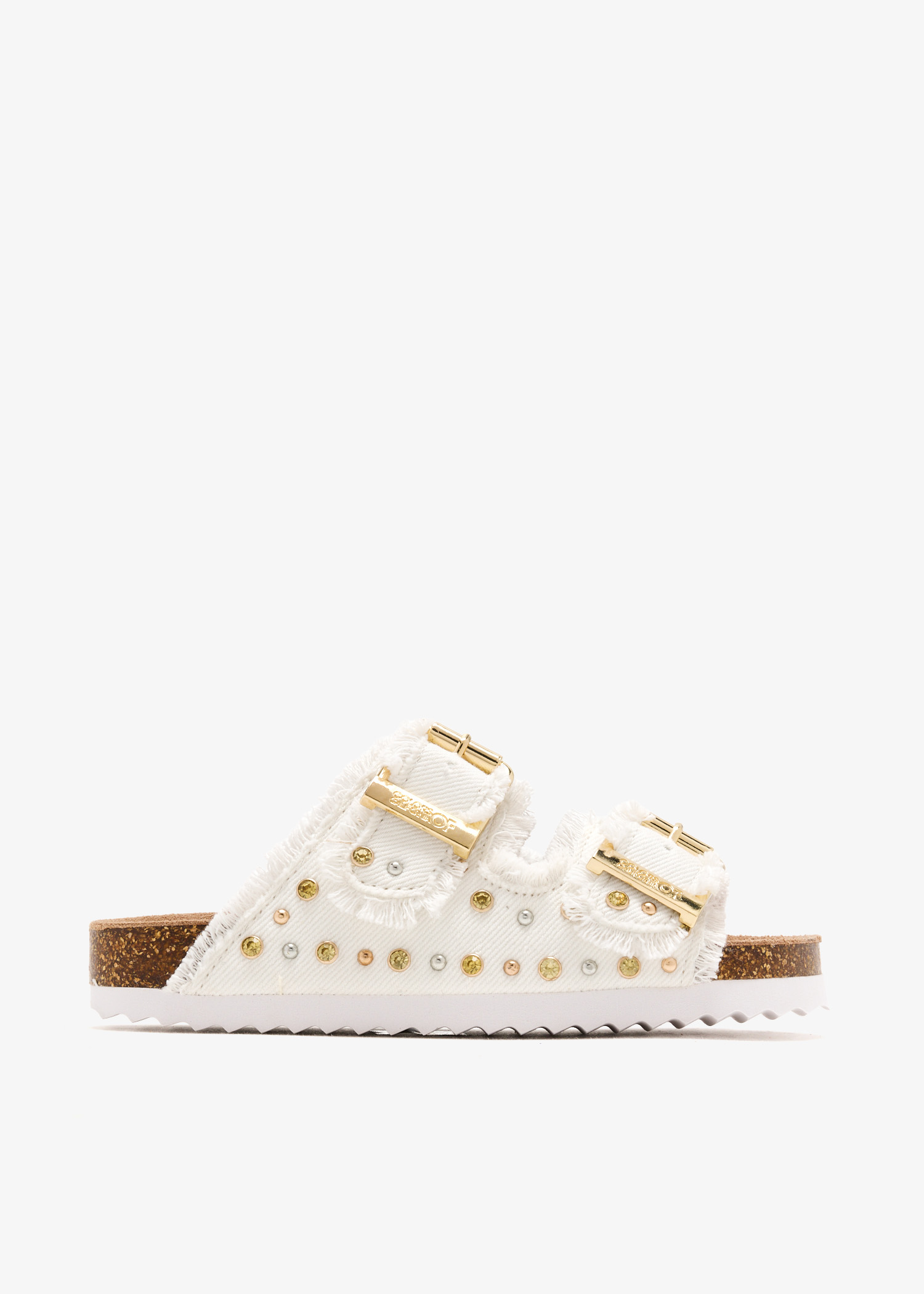 Stud denim sandals, White
Stud denim sandals, White