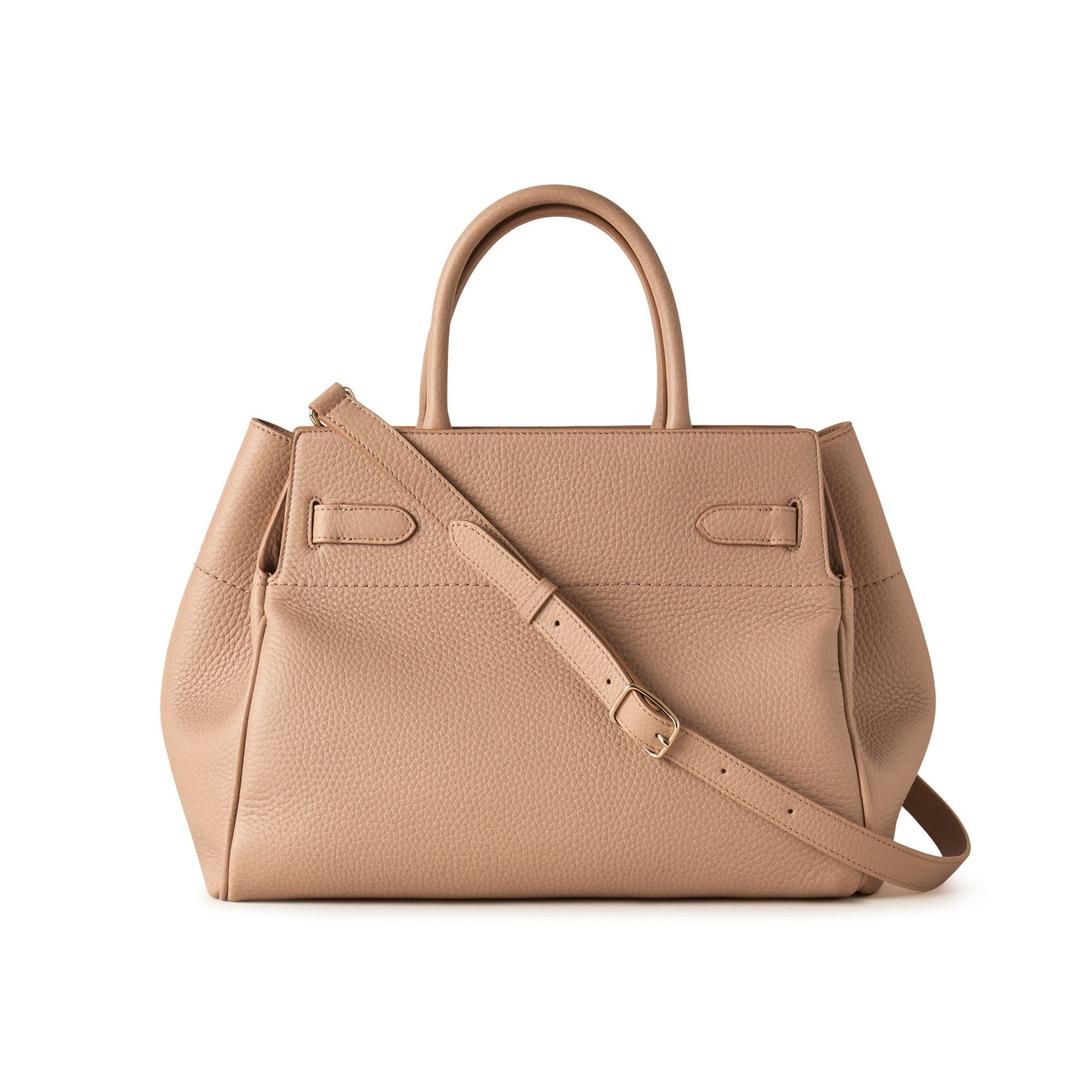 Belted Bayswater top-handle bag, Beige