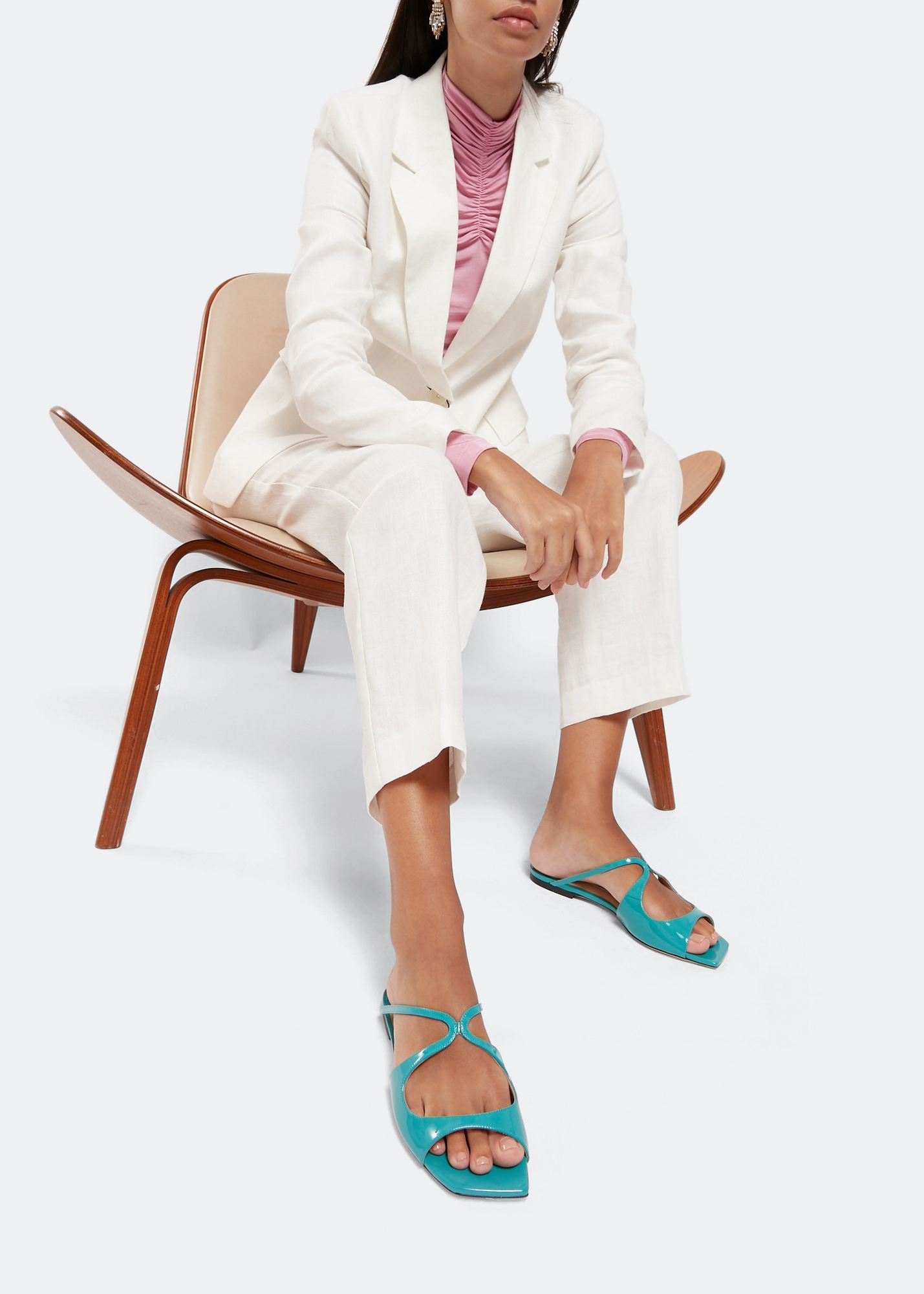 Anise flat mules, Blue