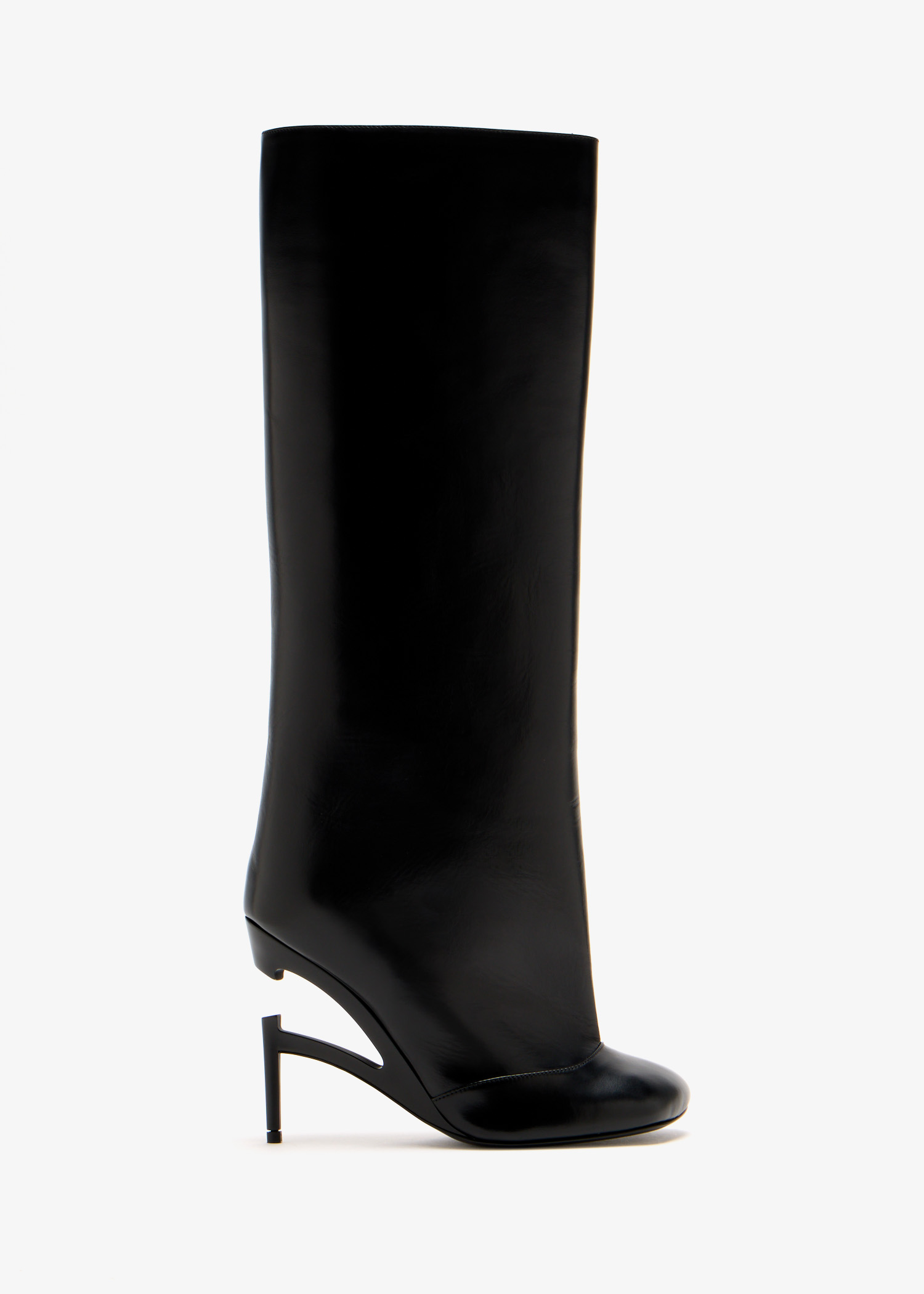 Broken heel knee-high boots, Black
Broken heel knee-high boots, Black
