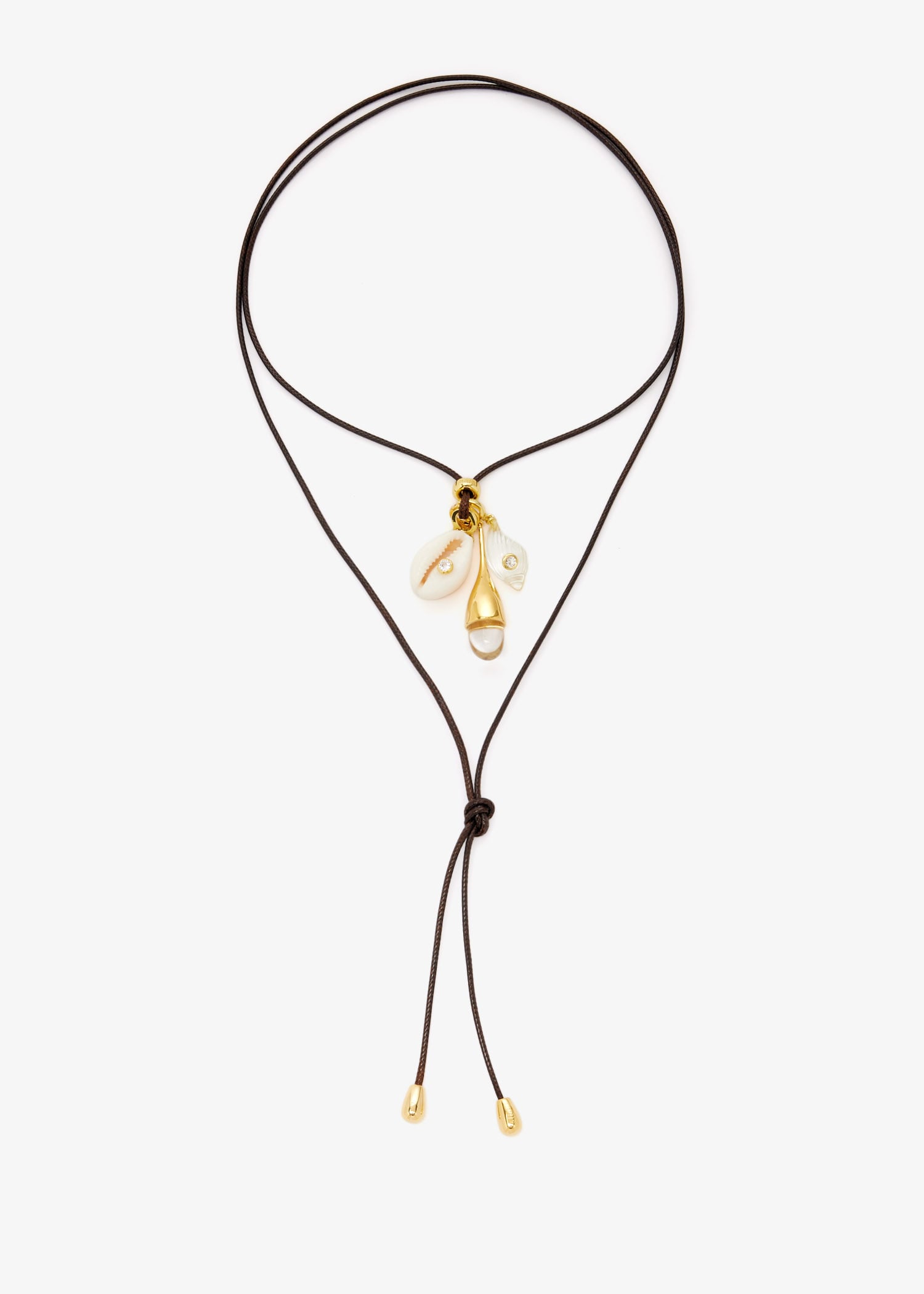 Marea charm wrap necklace, Brown
Marea charm wrap necklace, Brown