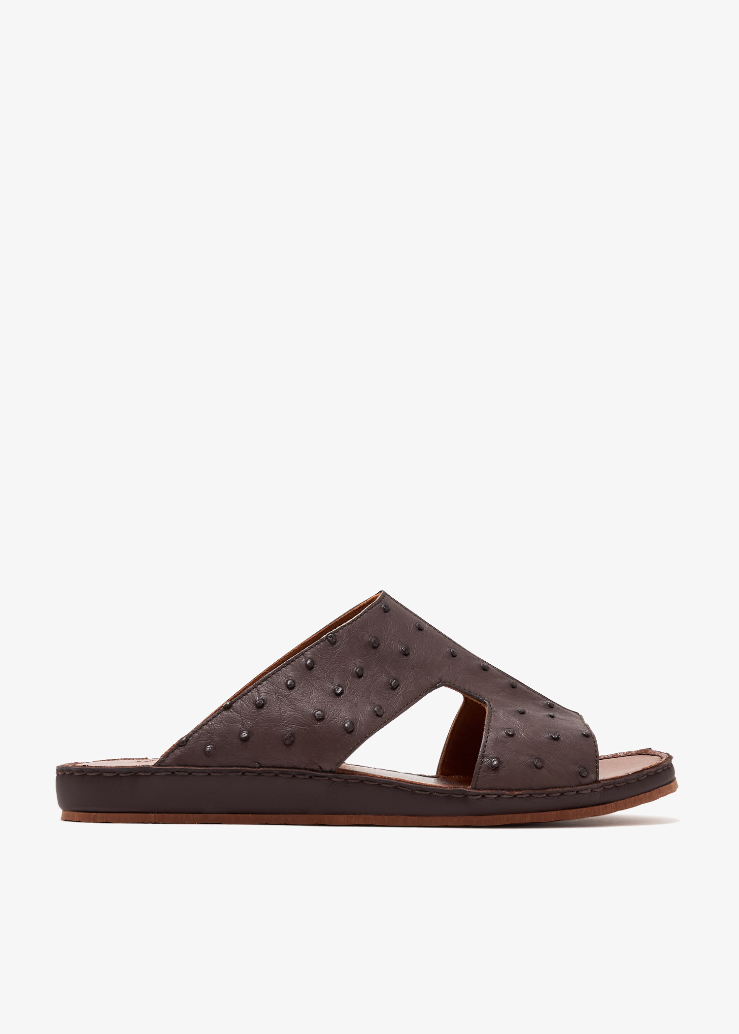 Western Edredon Ostrich sandals, Brown
Western Edredon Ostrich sandals, Brown