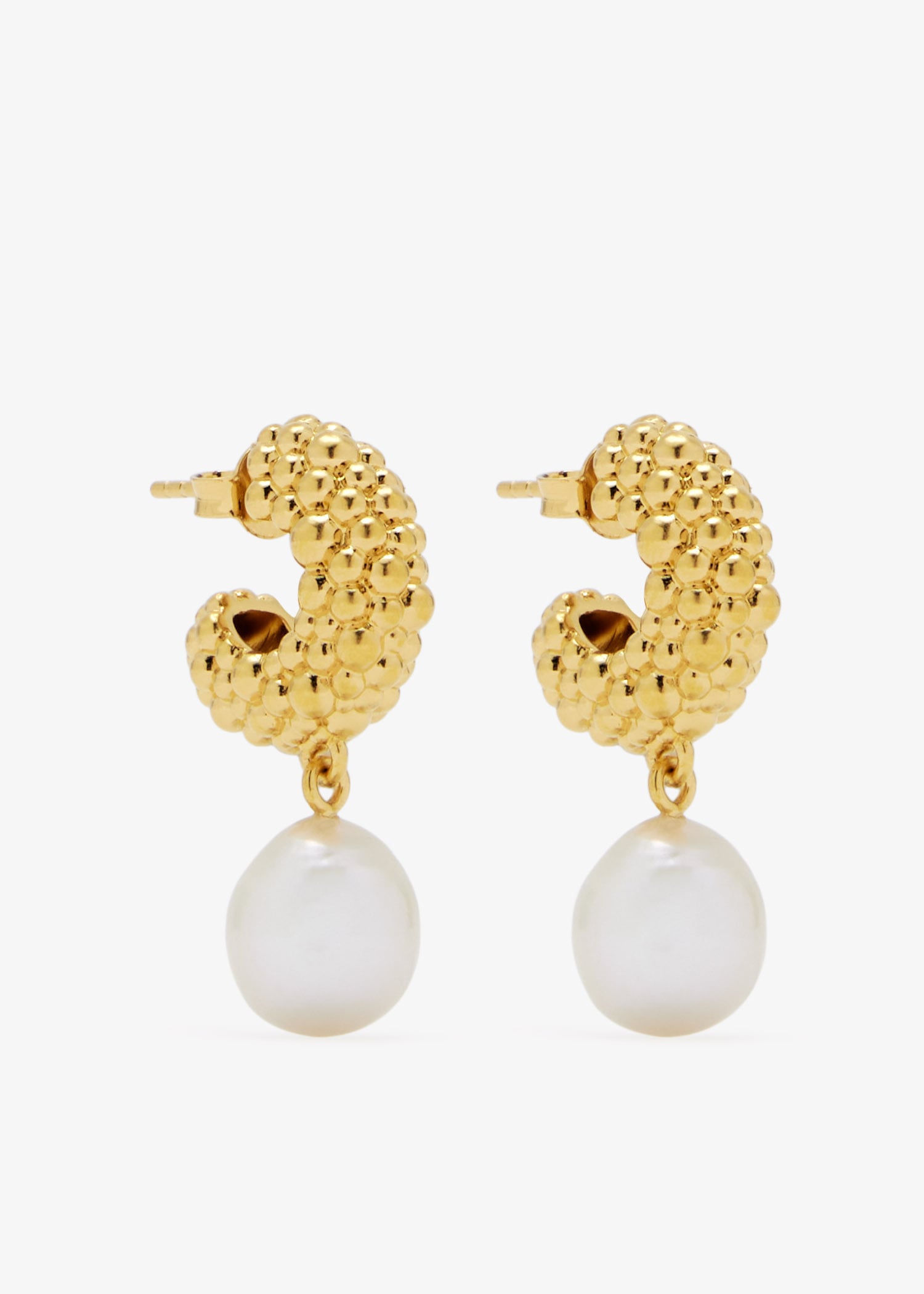 Pearl Baya charm hoop earrings, Gold
Pearl Baya charm hoop earrings, Gold