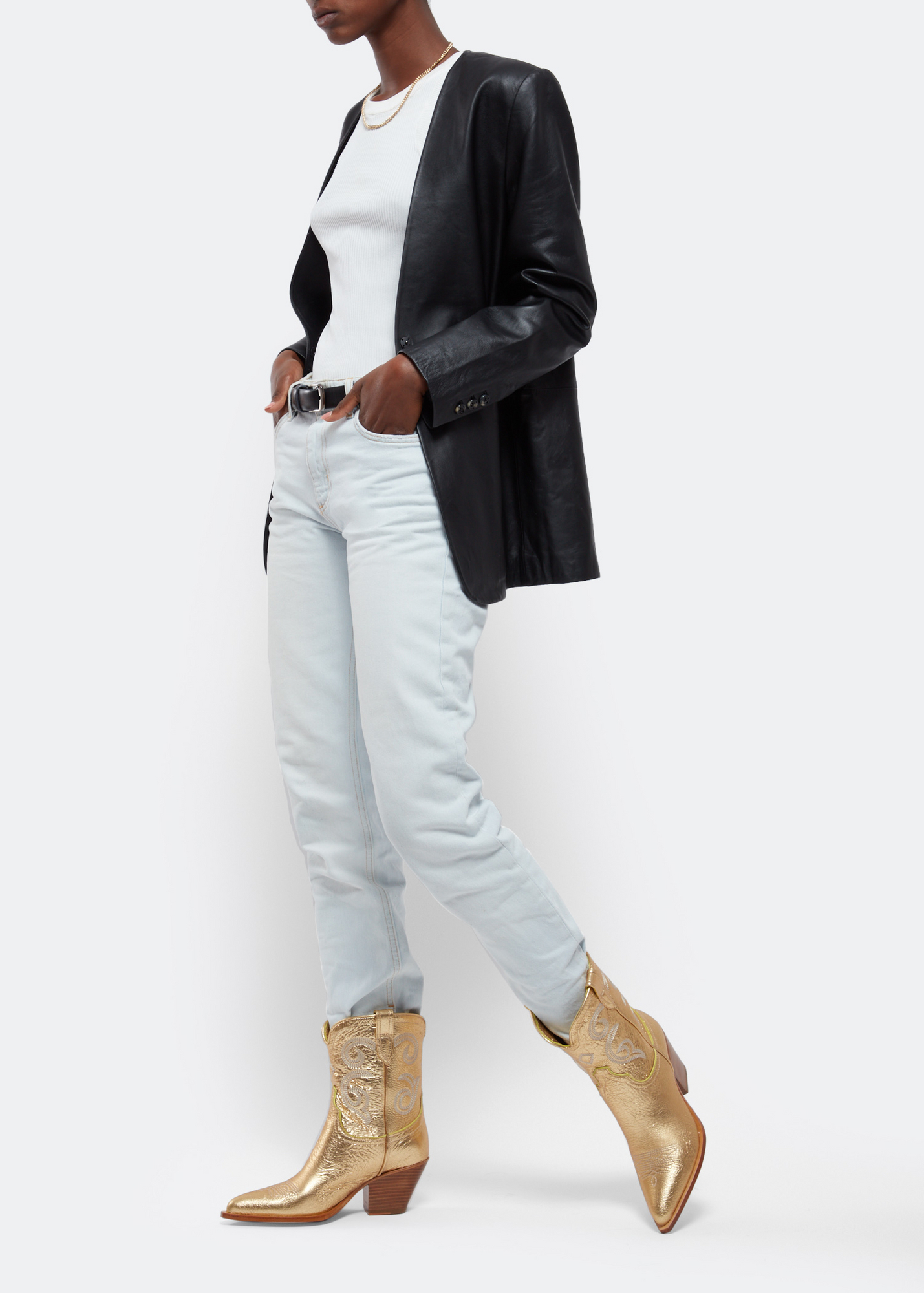 Perla ankle boots, Gold