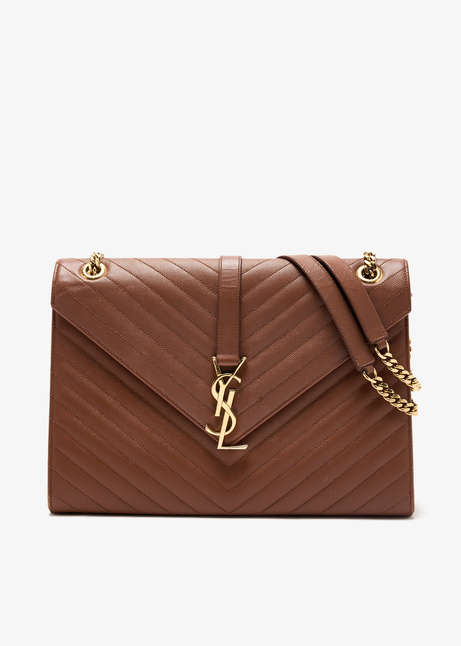 Large Grain De Poudre matelasse chevron satchel, Brown
Large Grain De Poudre matelasse chevron satchel, Brown