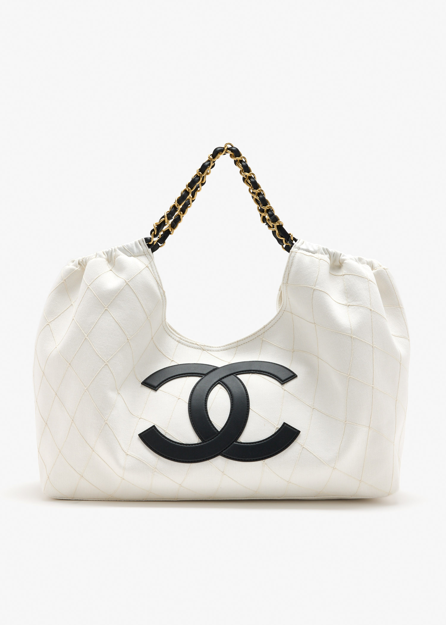 Two-tone denim tote bag, White
Two-tone denim tote bag, White