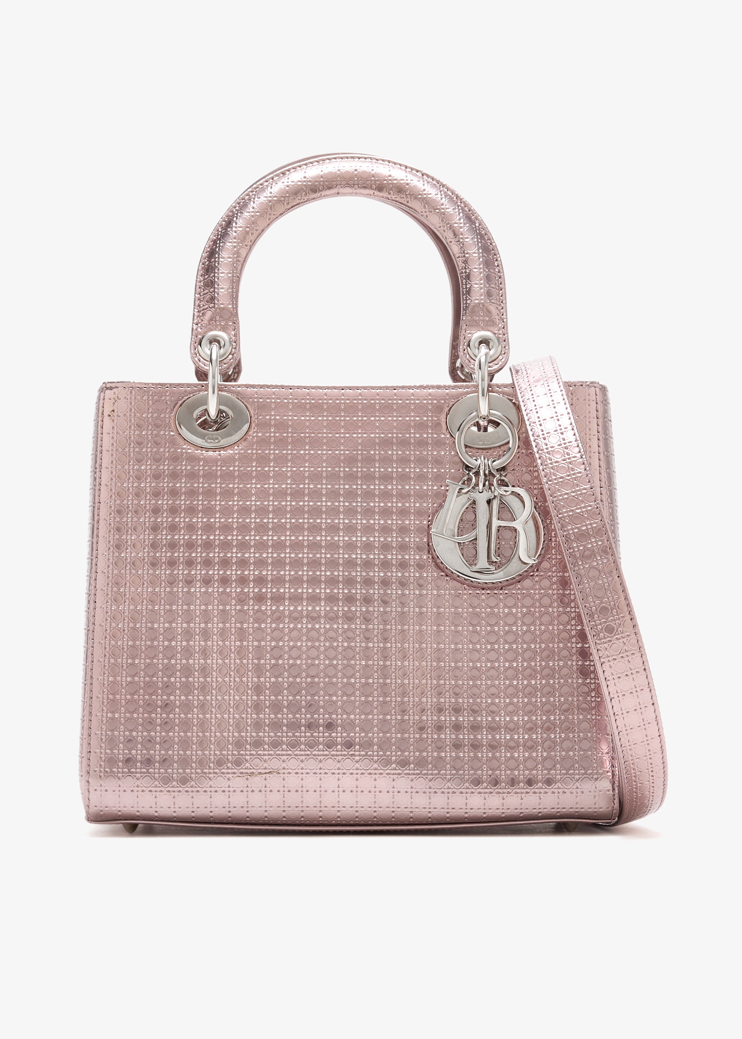 Medium Microcannage Lady Dior bag, Pink
Medium Microcannage Lady Dior bag, Pink