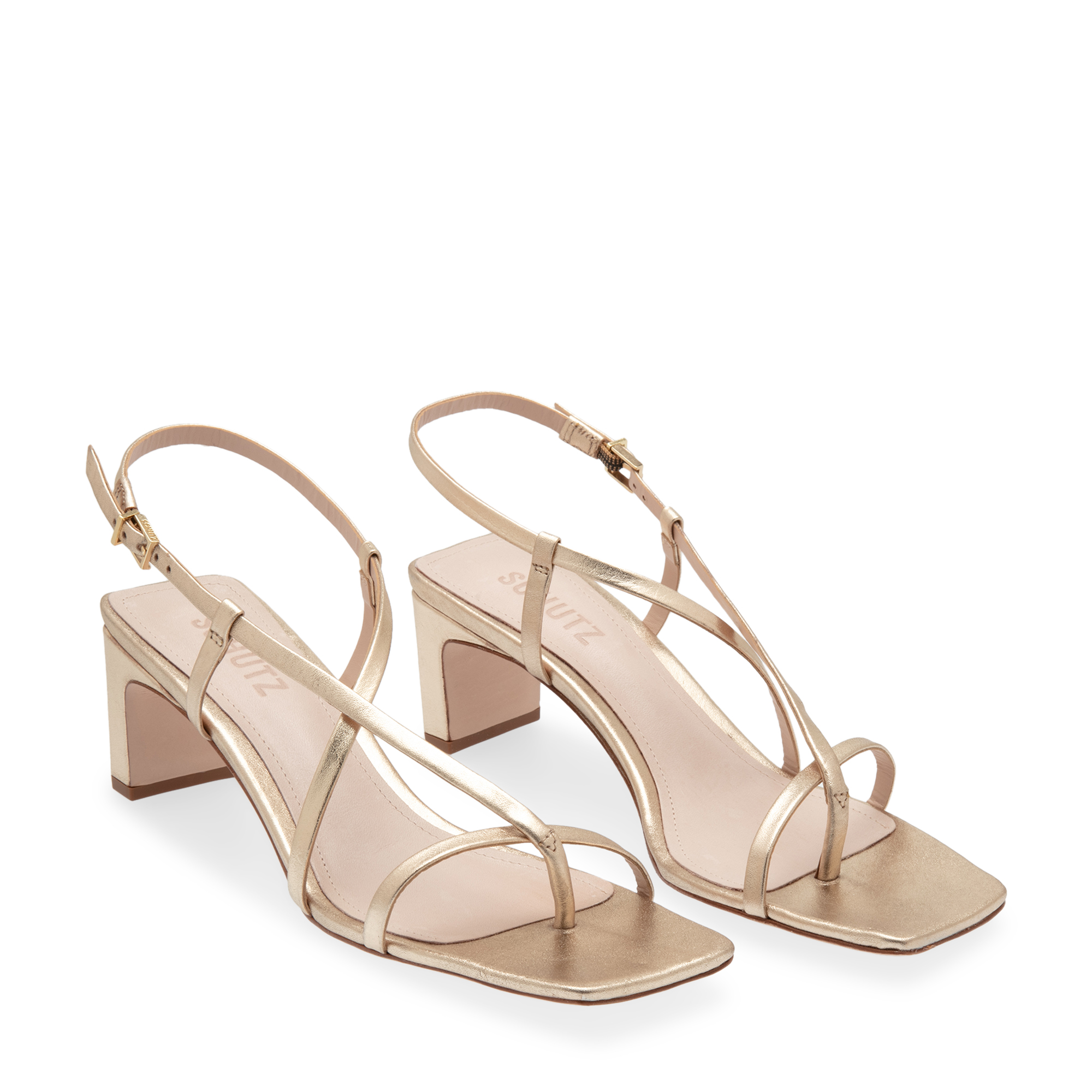 Leather sandals, Gold
