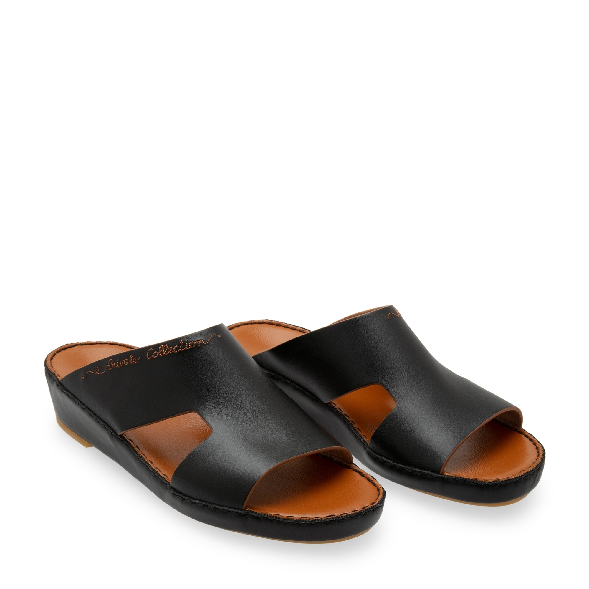 Leather sandals, Black