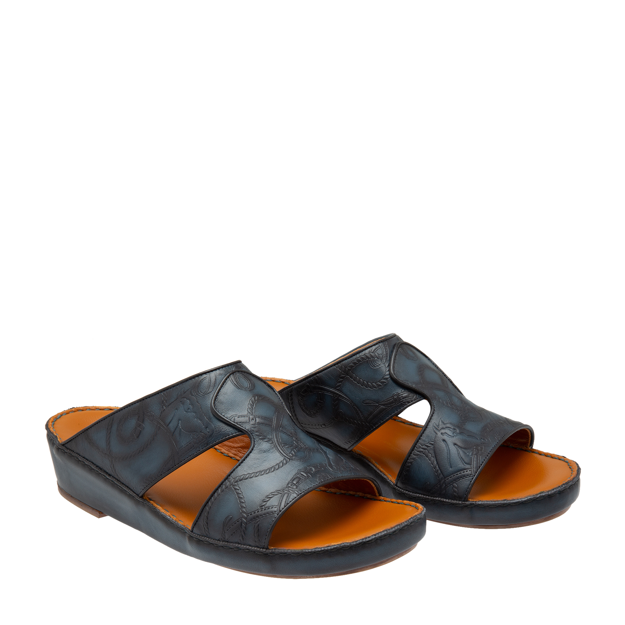 Arabic ostrich sandals, Blue