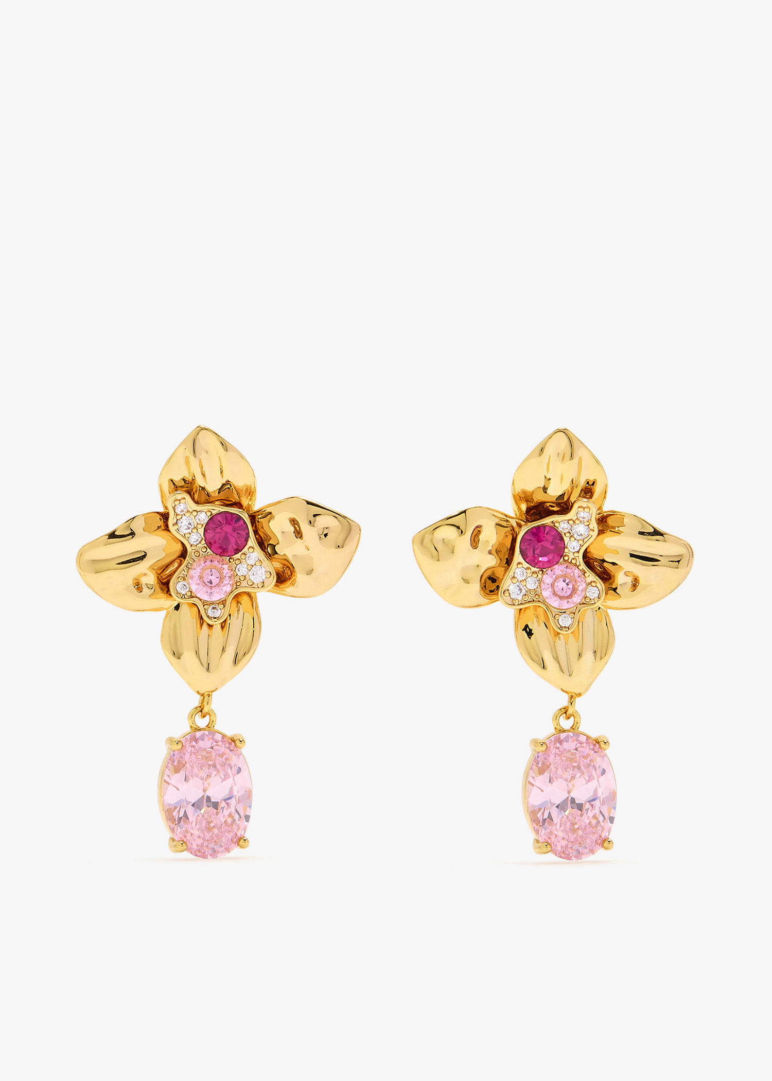 Crystal-embellished flower earrings, Gold
Crystal-embellished flower earrings, Gold