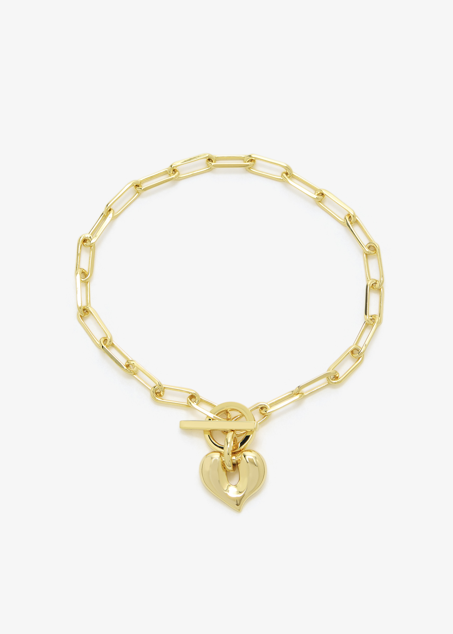 Molten Heart T-Bar chain bracelet, Gold
Molten Heart T-Bar chain bracelet, Gold