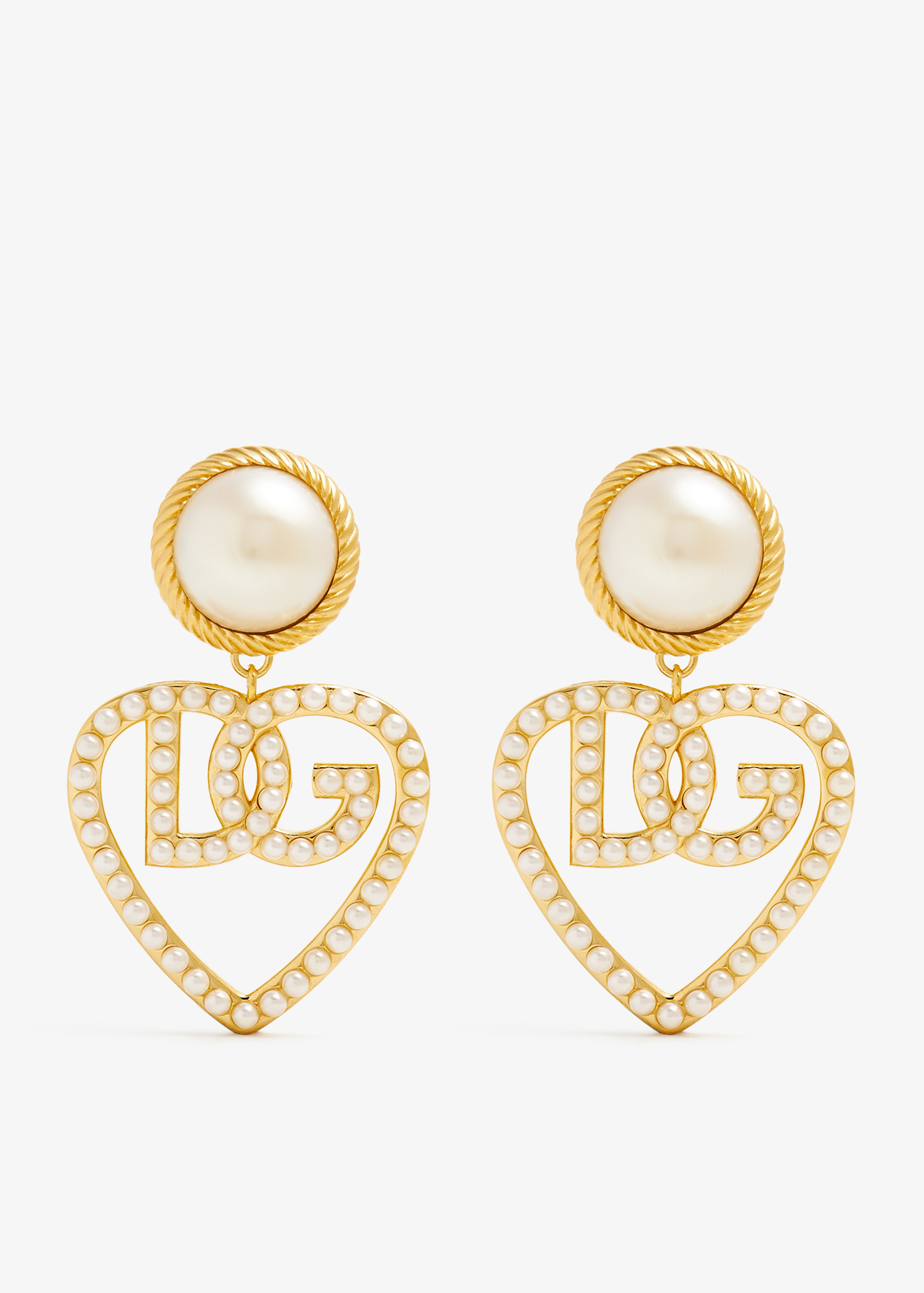 DG logo heart drop earrings, Gold
DG logo heart drop earrings, Gold