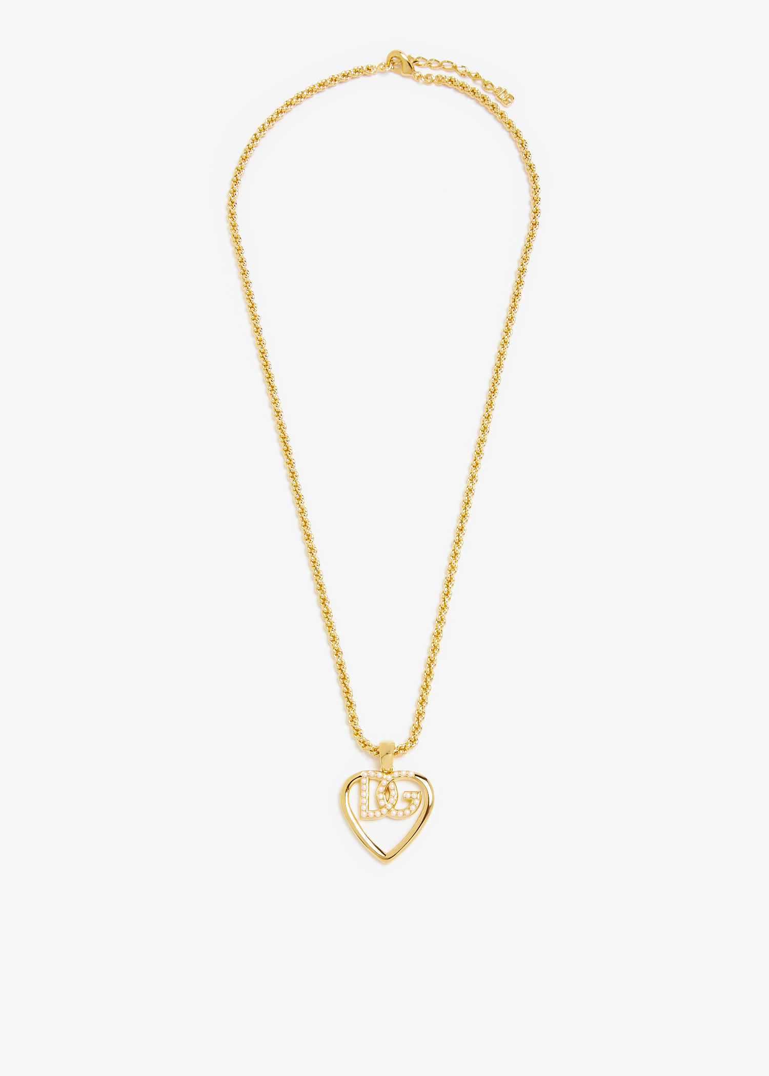 DG pearl heart necklace, Gold
DG pearl heart necklace, Gold