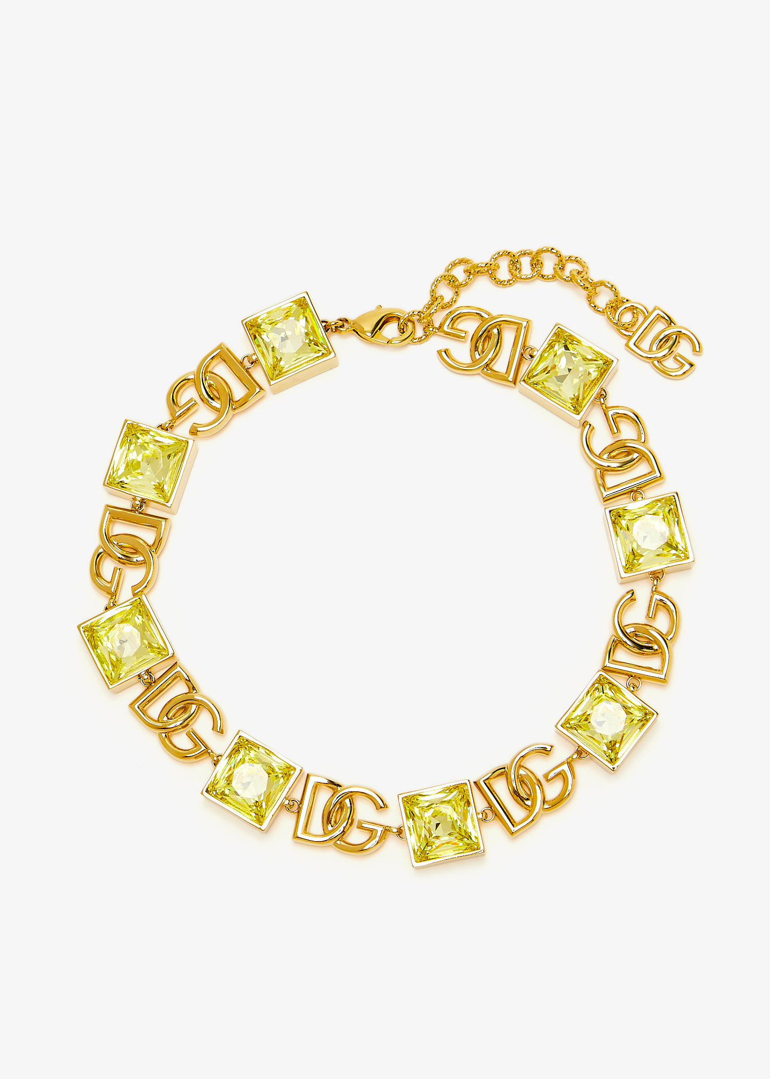 DG logo rhinestone necklace, Gold
DG logo rhinestone necklace, Gold