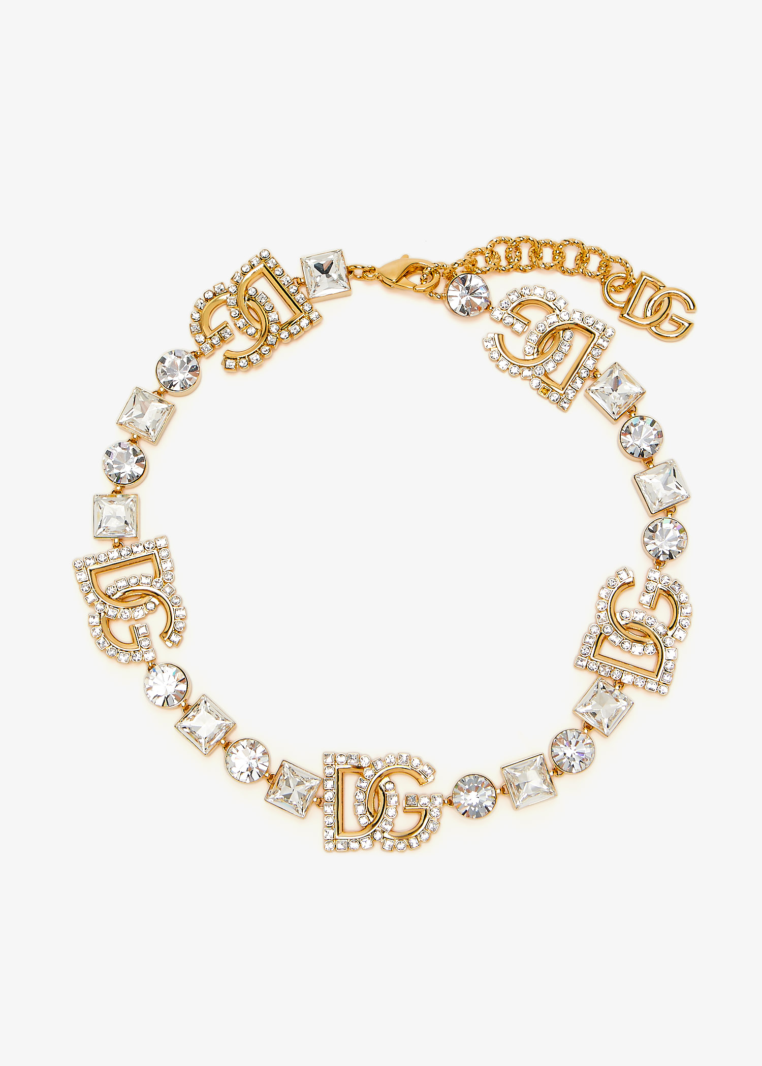 DG logo rhinestone necklace, Gold
DG logo rhinestone necklace, Gold
