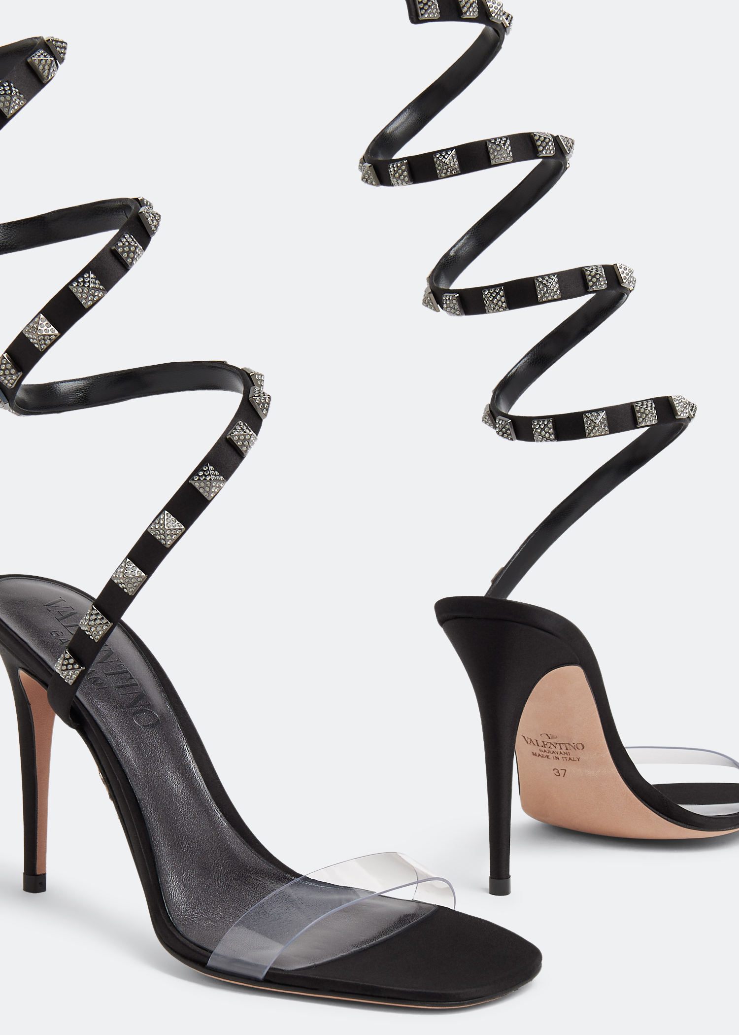 Rockstud sandals, Black