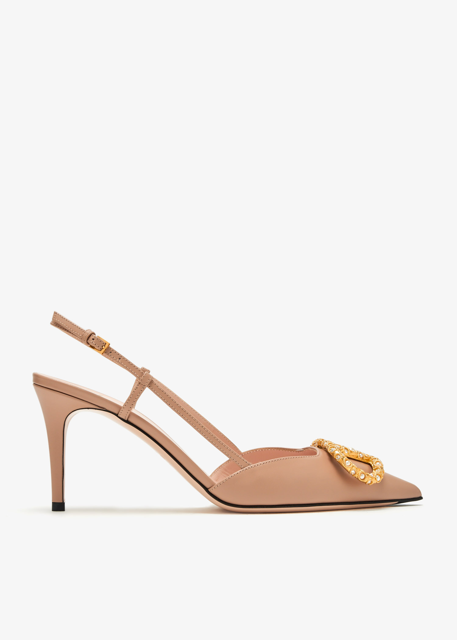 VLogo Signature slingback pumps, Beige
VLogo Signature slingback pumps, Beige