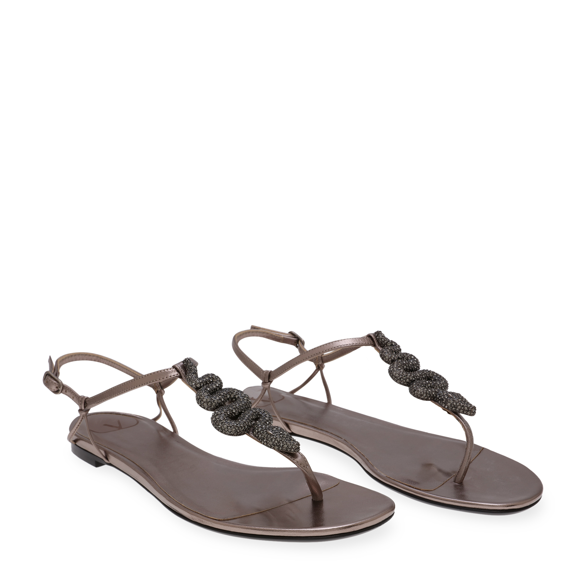 Maison Snake sandals, Silver
