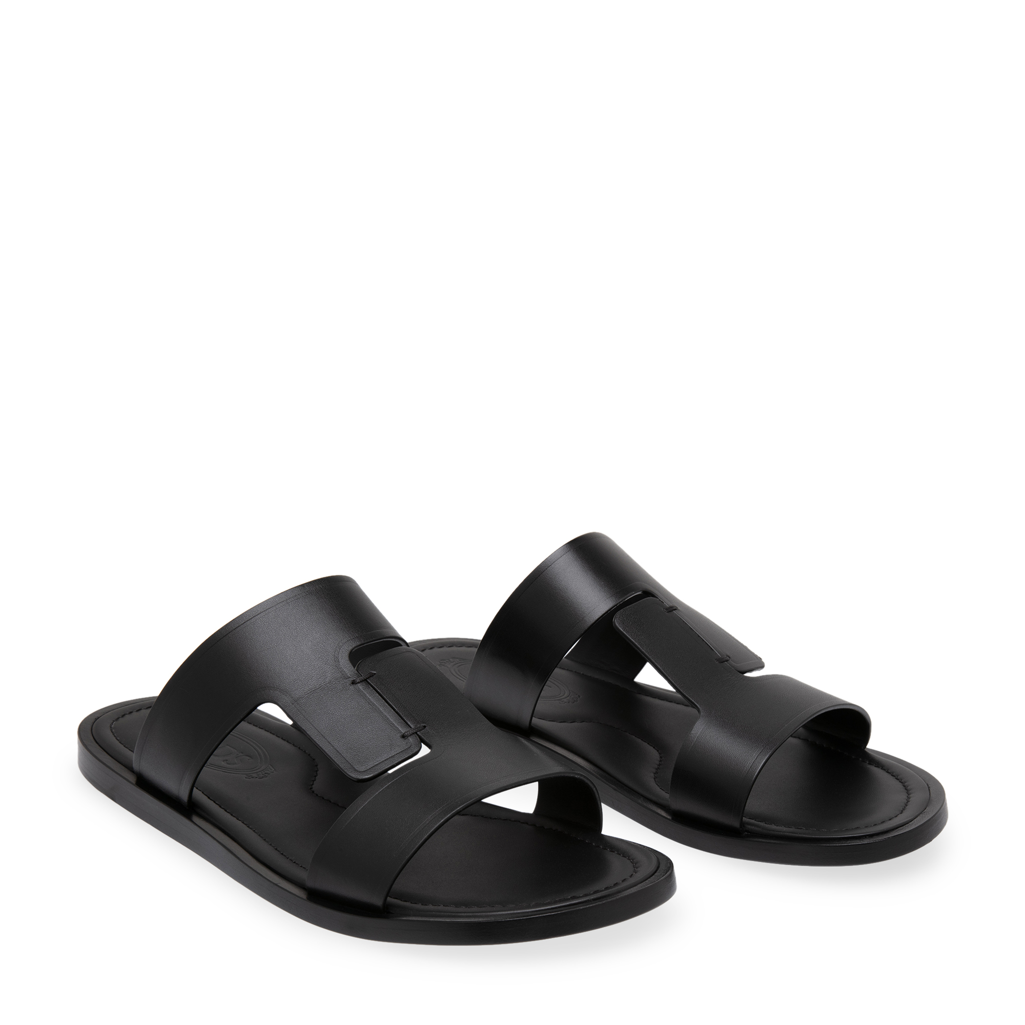 Leather sandals, Black