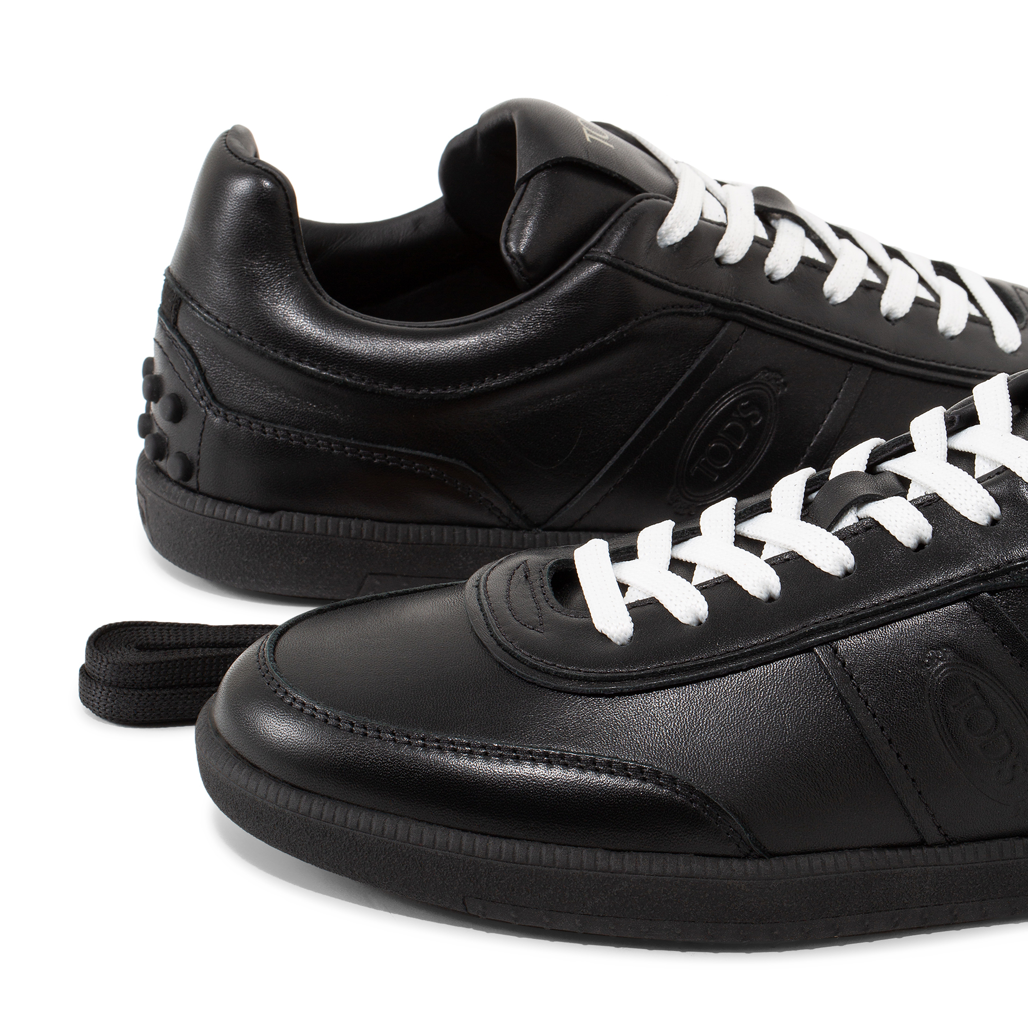 Tabs leather sneakers, Black