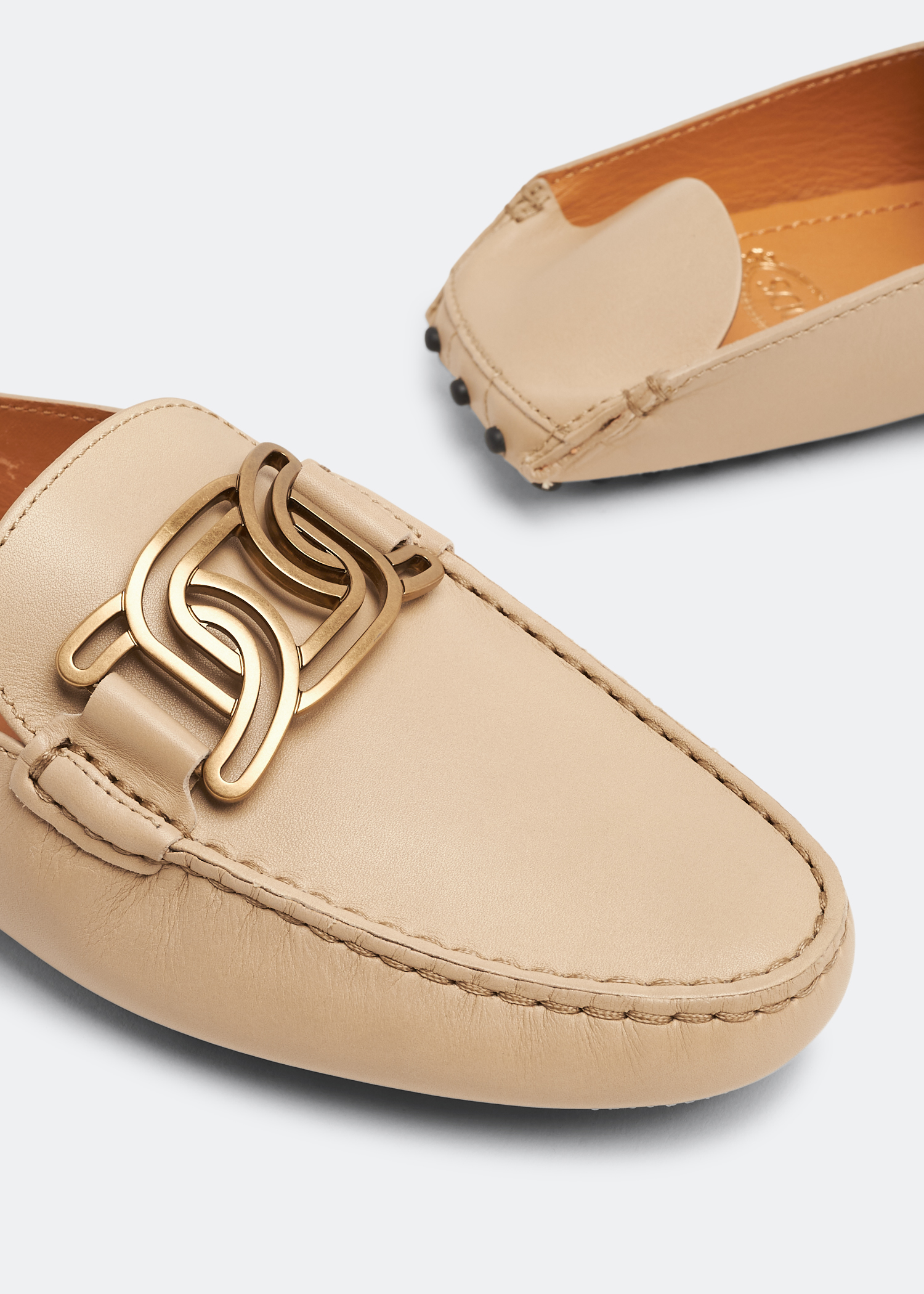 Gommino leather slippers, Beige