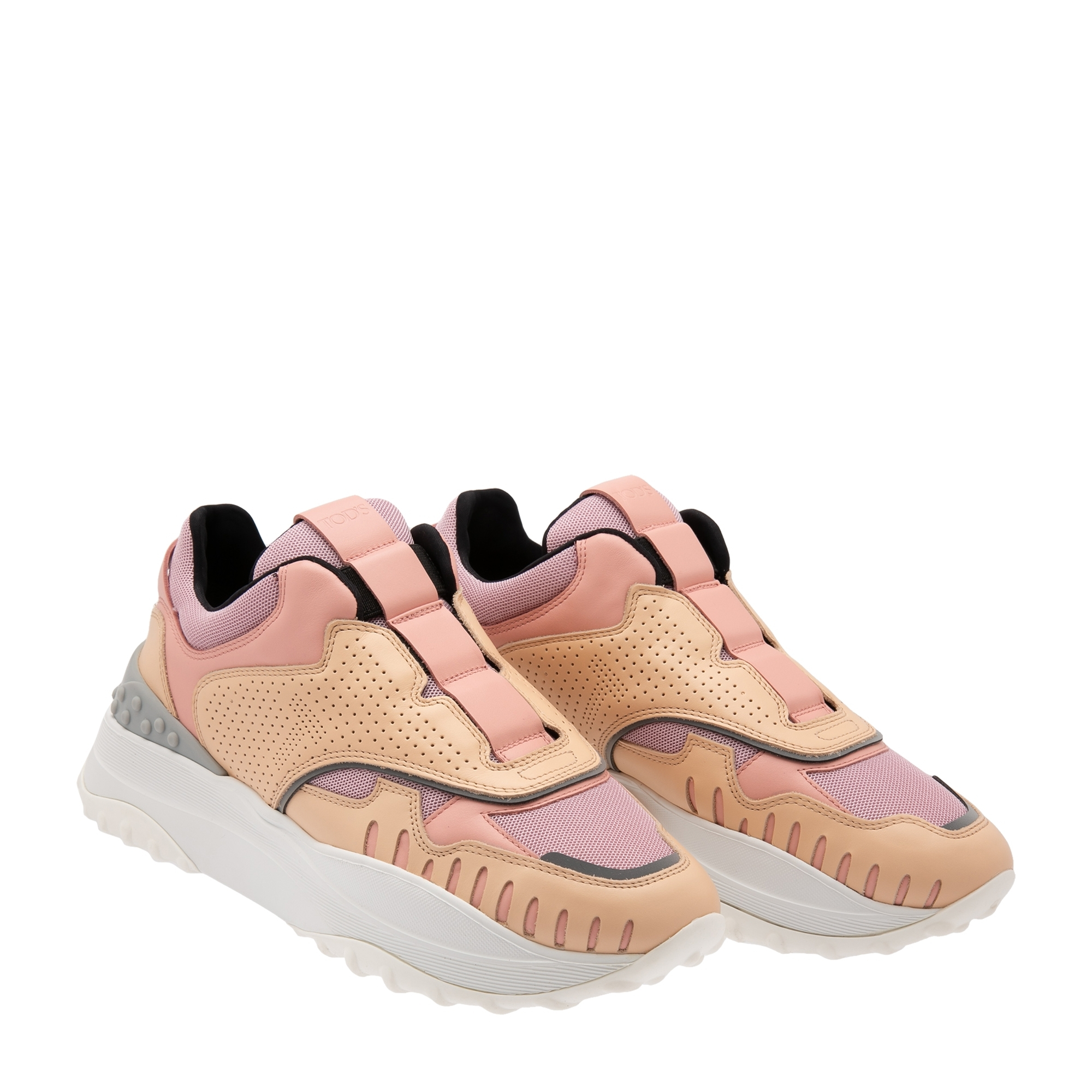 Leather chunky sneakers, Beige