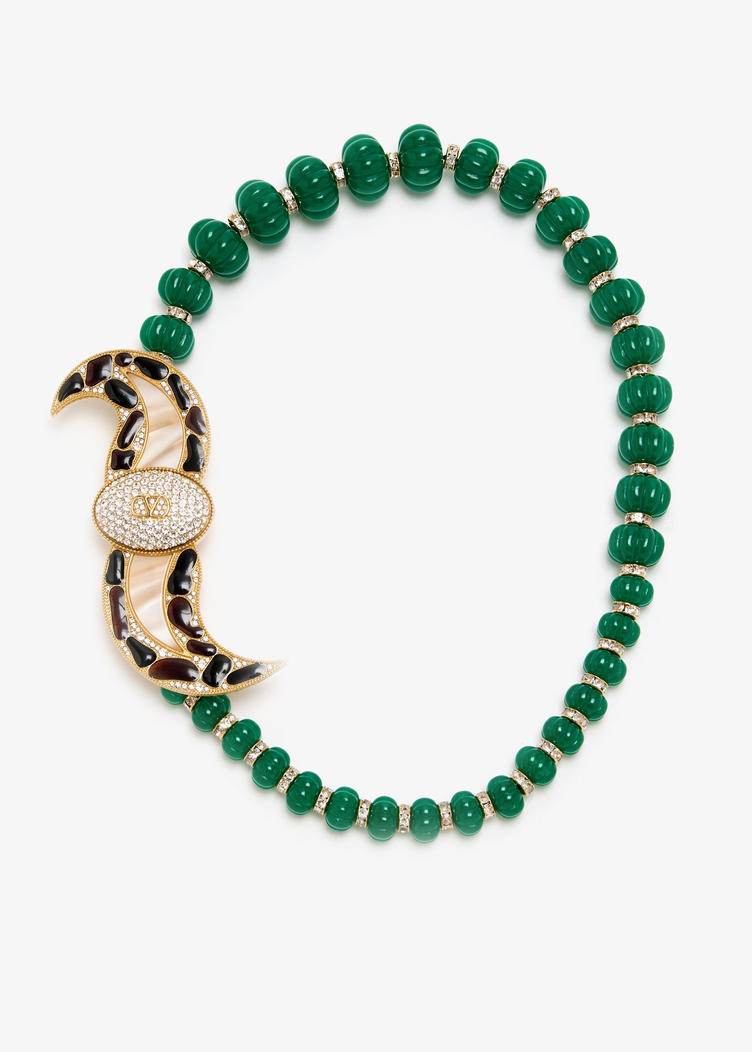 Pas plus brooch necklace, Green
Pas plus brooch necklace, Green