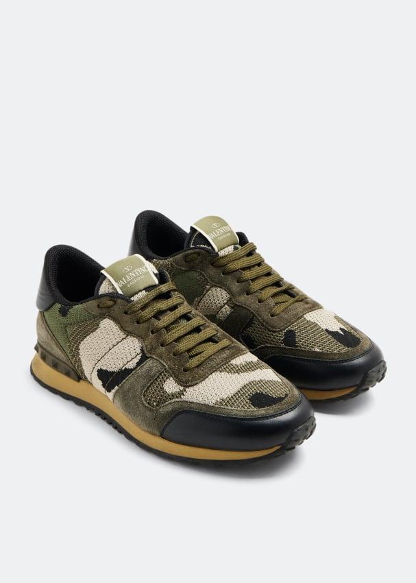 Valentino Garavani Pre-Loved Camouflage Rockrunner Sneakers for Men ...