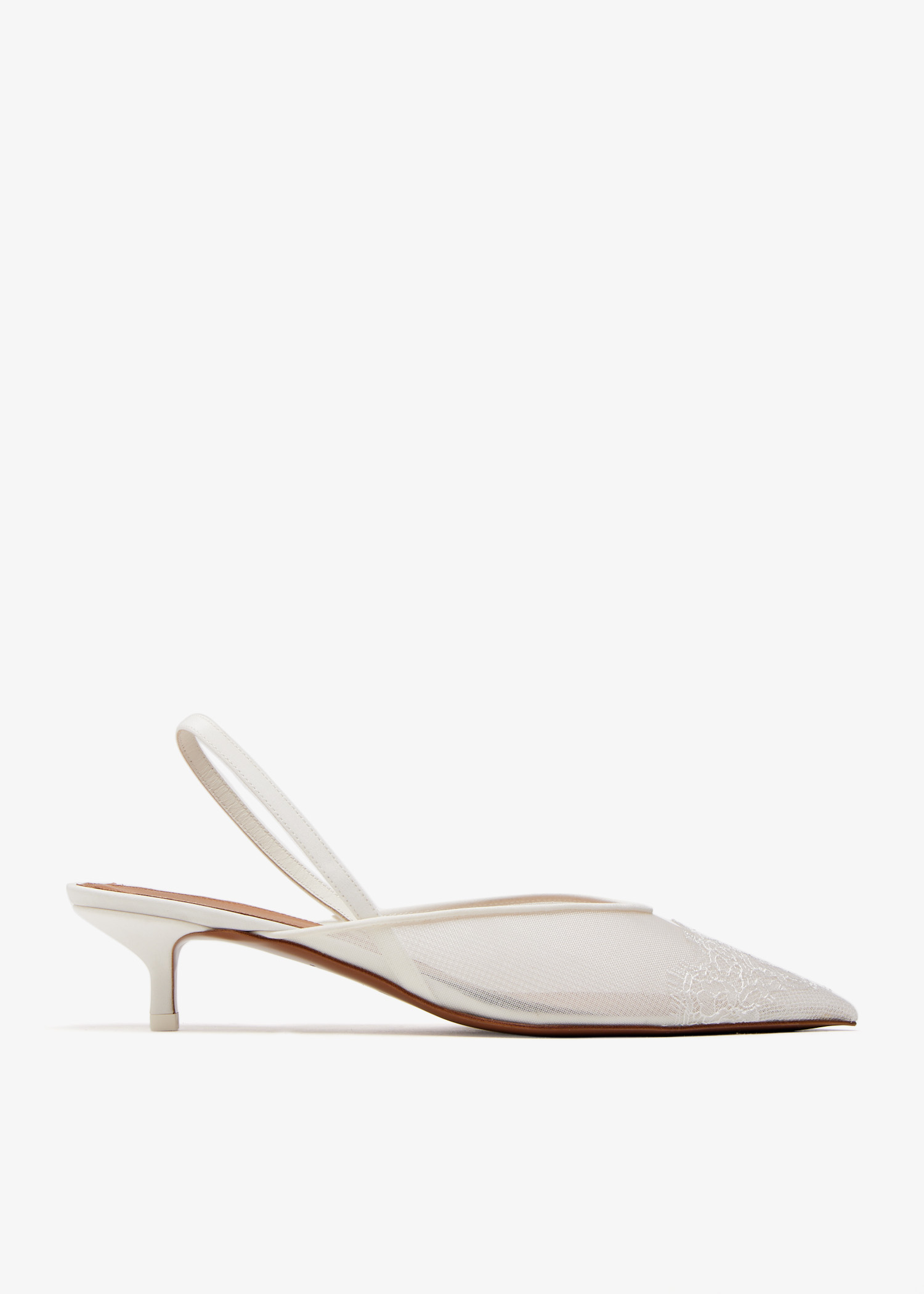 

Irena lace slingback pumps, White